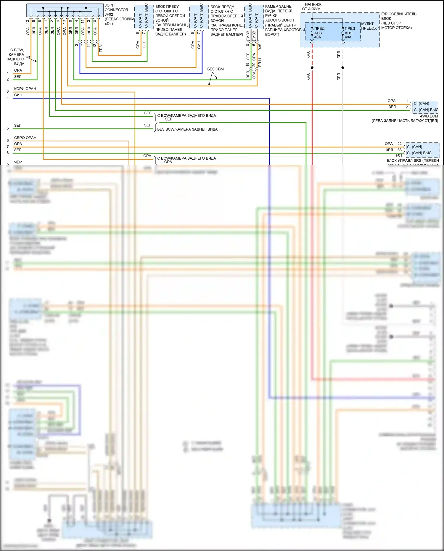 Tucson Hyundai III рестайлинг (2018-2021): Can шина электросхема (2 из 2) 