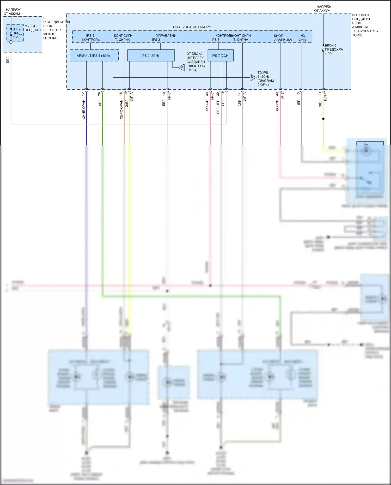 Tucson Hyundai III рестайлинг (2018-2021): 2.0л, электросхема фар и фонарей (4 из 4) 
