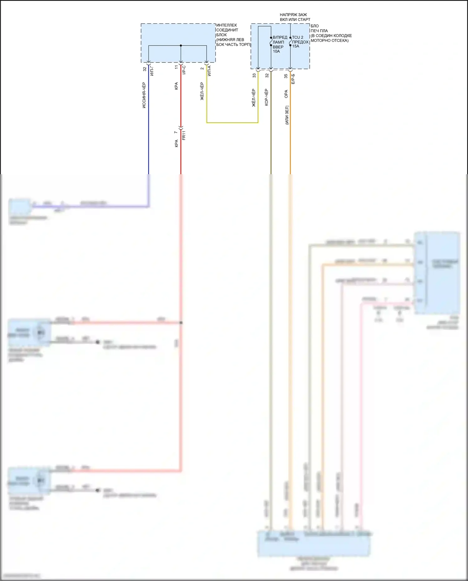 Tucson Hyundai III рестайлинг (2018-2021): 2.0л, электросхема фонарей заднего хода 
