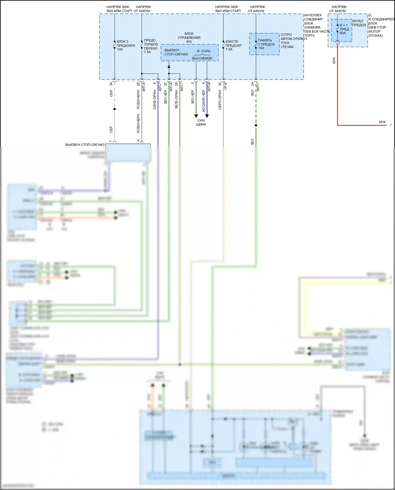 Tucson Hyundai III рестайлинг (2018-2021): 2.4l, электросхема фар и фонарей (1 из 4) 