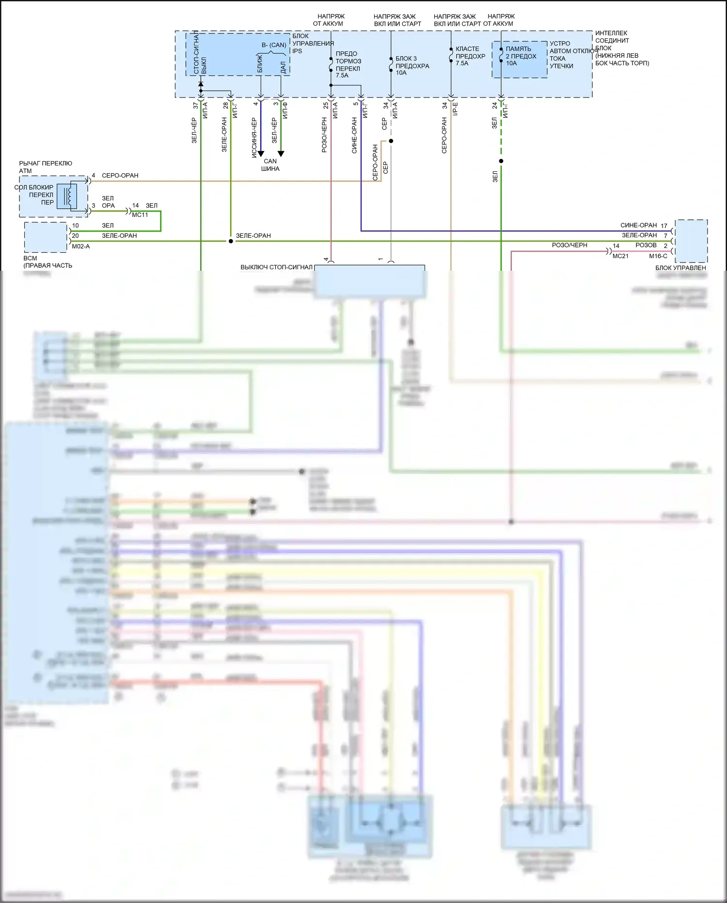 Tucson Hyundai III рестайлинг (2018-2021): Электросхема круиз-контроля (1 из 2) 
