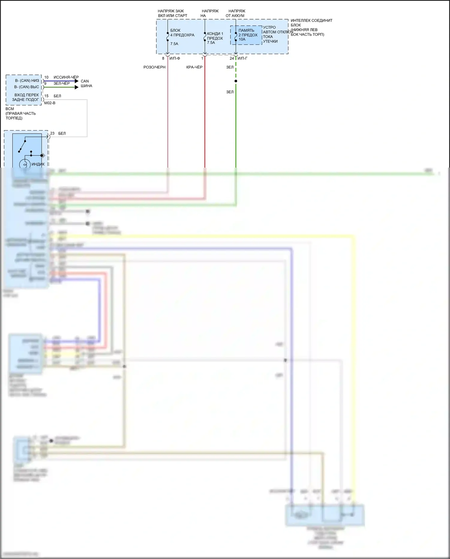 Tucson Hyundai III рестайлинг (2018-2021): Электросхема подогрева стекол, с автоматическим подогревом (1 из 2) 