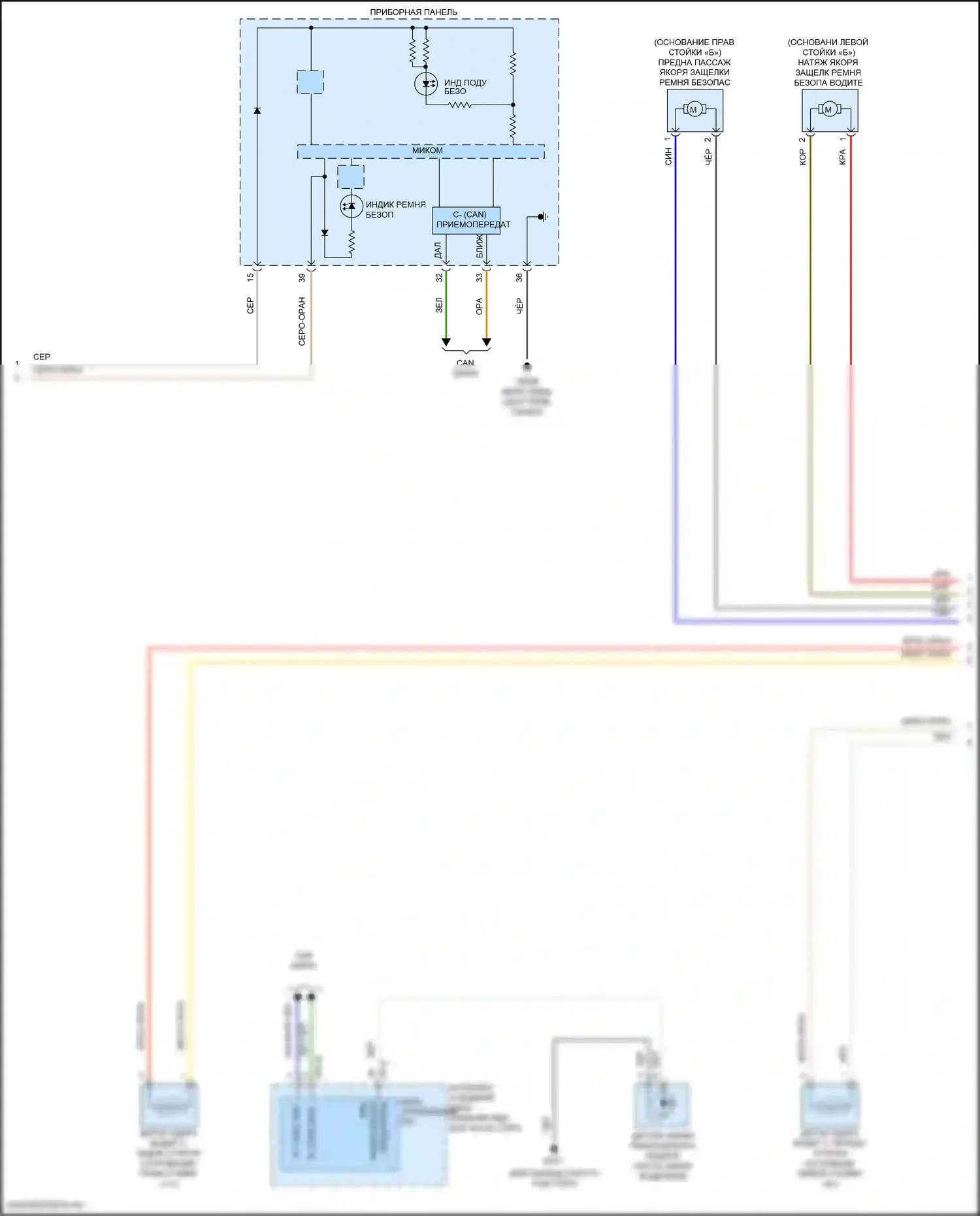 Tucson Hyundai III рестайлинг (2018-2021): Электросхема подушек безопасности (2 из 3) 