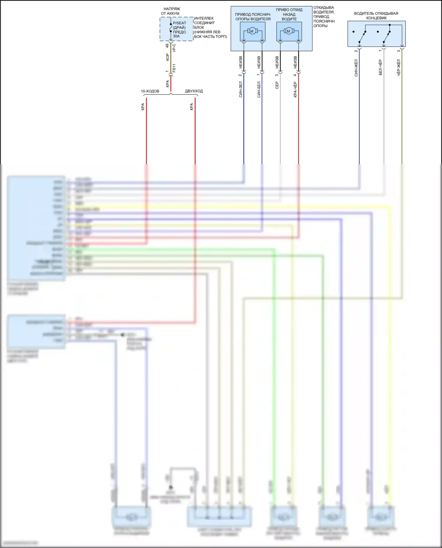 Tucson Hyundai III рестайлинг (2018-2021): Питание водительского сиденья электросхема 
