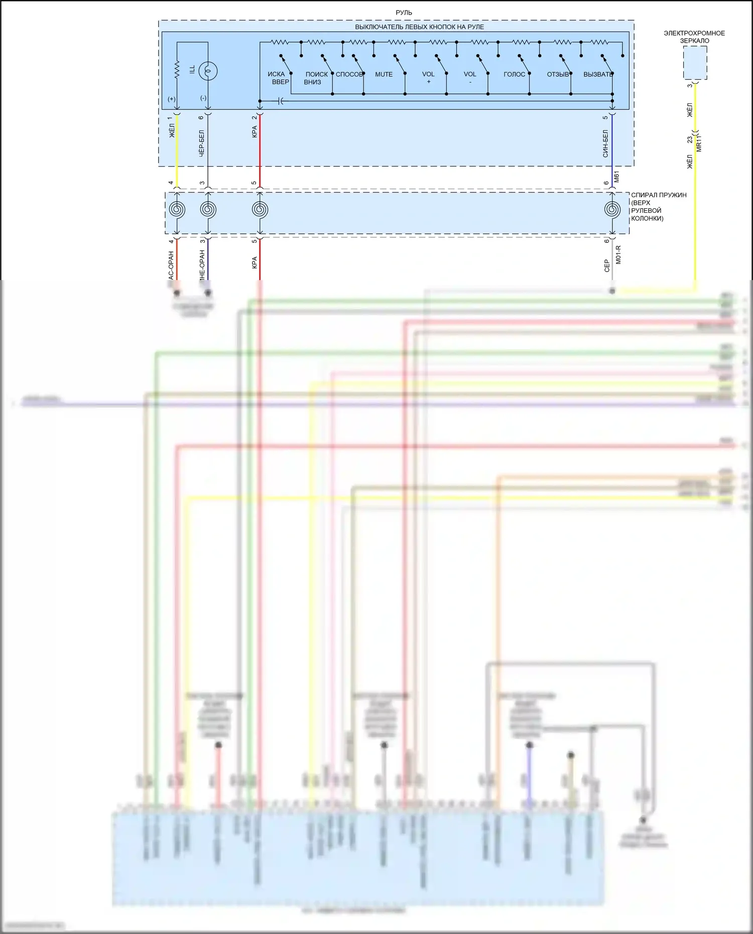 Tucson Hyundai III рестайлинг (2018-2021): Электросхема навигации, с усилителем (2 из 4) 