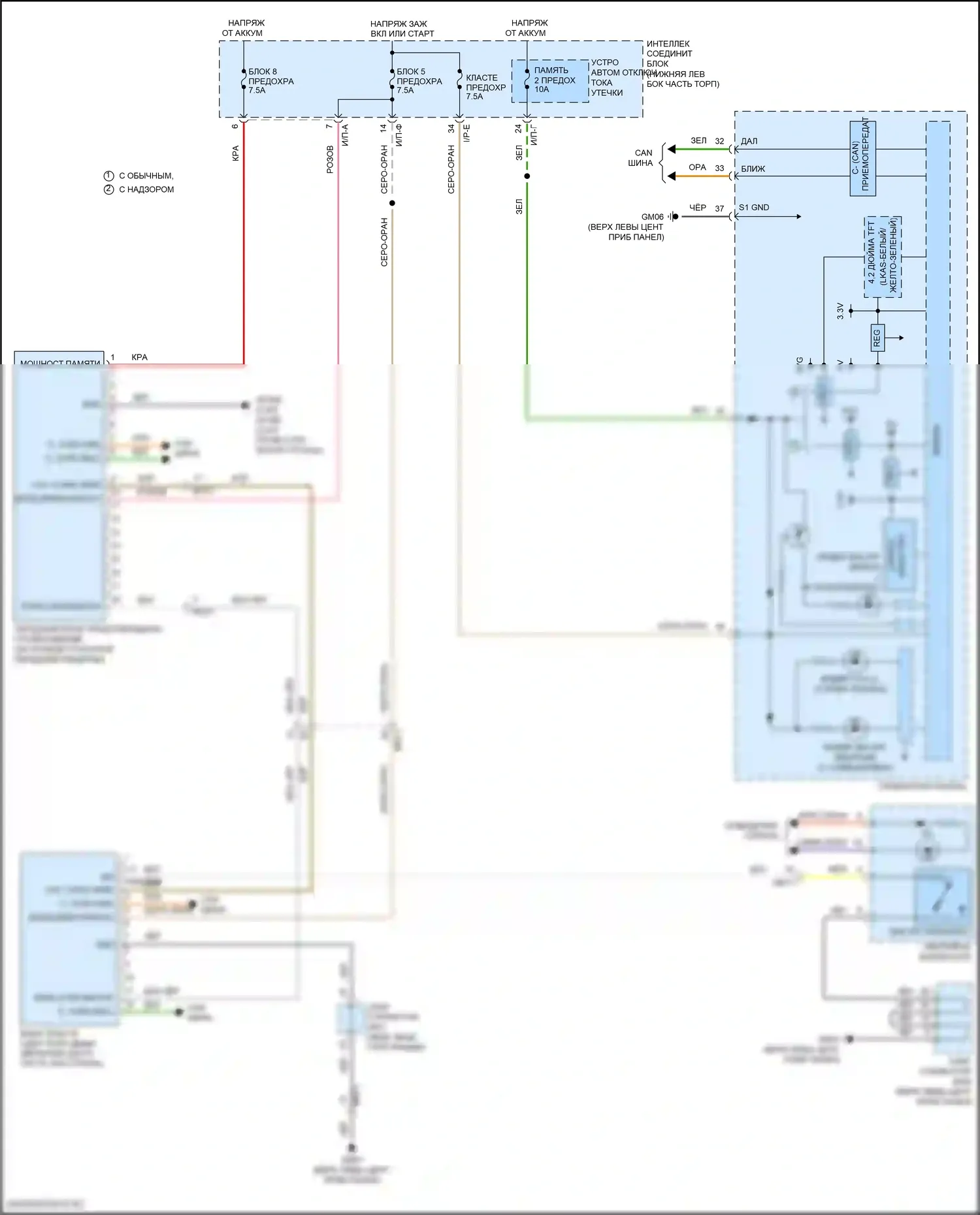 Tucson Hyundai III рестайлинг (2018-2021): Электросхема помощи при смене полосы движения 