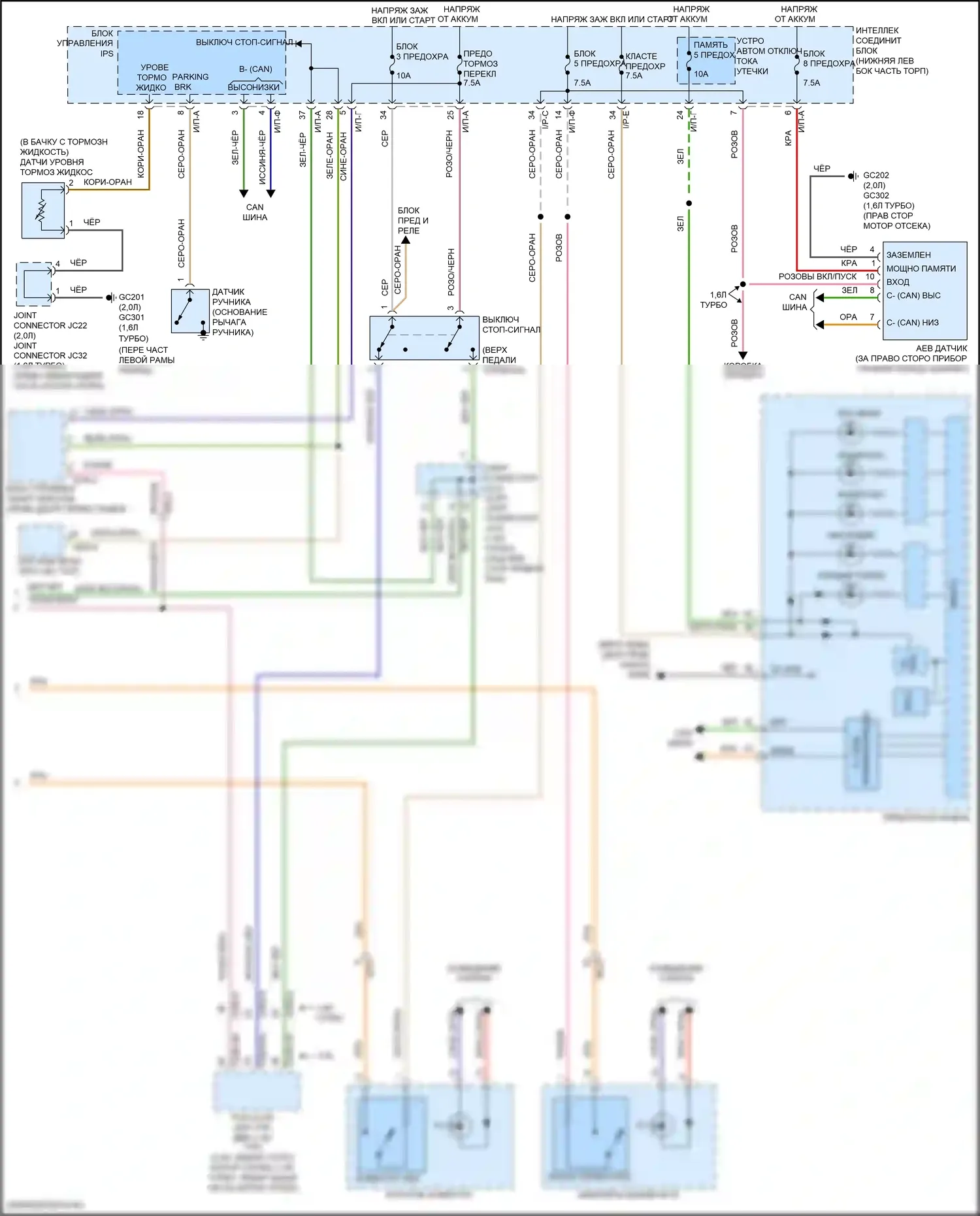 Tucson Hyundai III (2015-2018): Антиблокировочная система abs электросхема (2 из 2) 