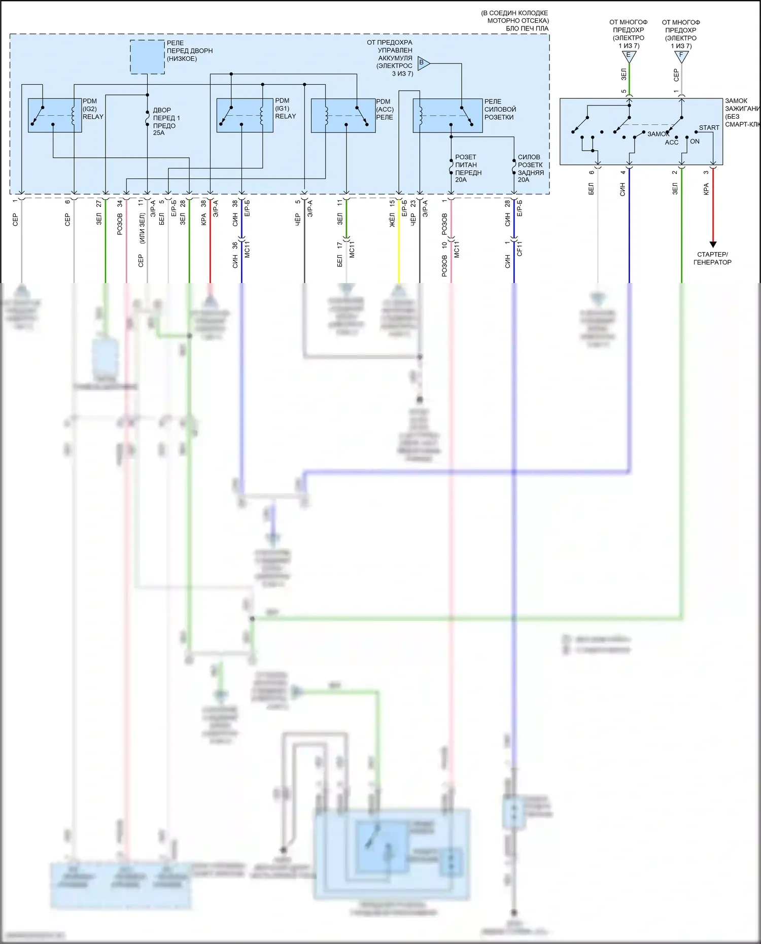 Tucson Hyundai III (2015-2018): Электросхема блока предохранителей реле (4 из 7) 