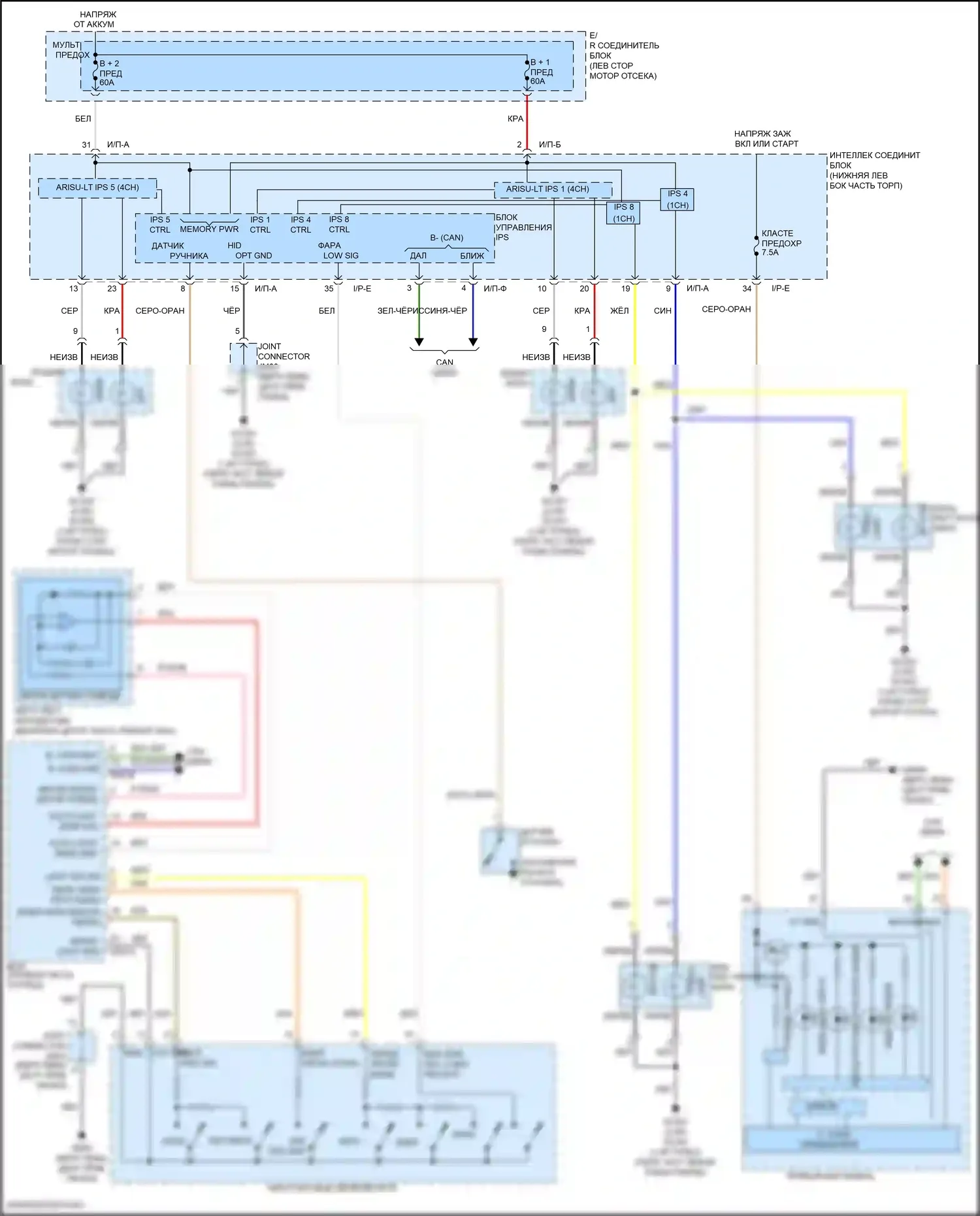 Tucson Hyundai III (2015-2018): Электросхема автоламп 