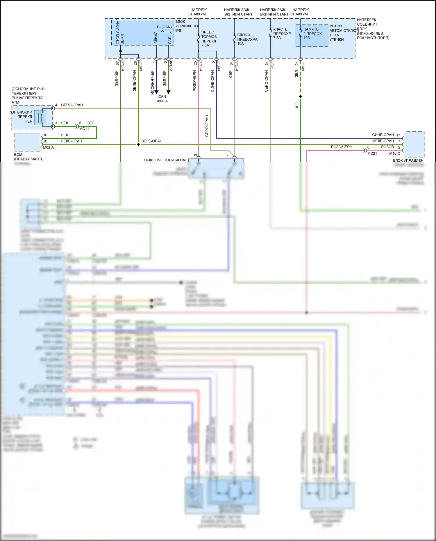 Tucson Hyundai III (2015-2018): Электросхема круиз-контроля (1 из 2) 