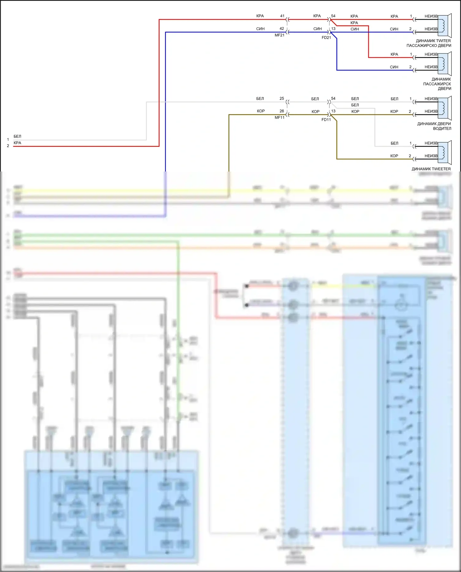 Tucson Hyundai III (2015-2018): Электросхема магнитолы, без навигации (3 из 3) 