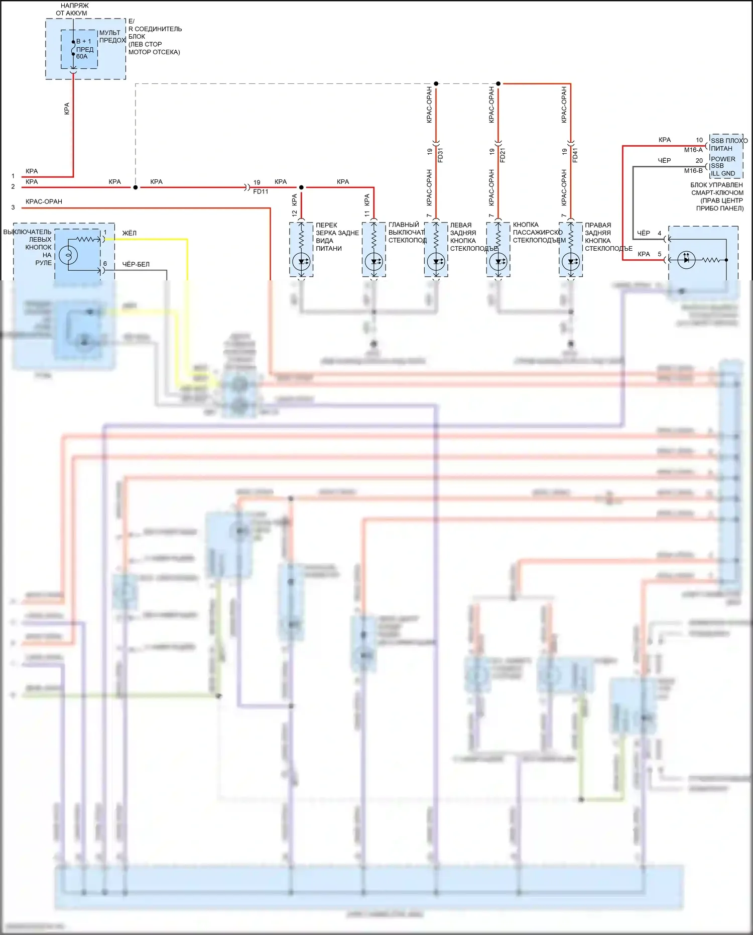 Tucson Hyundai III (2015-2018): Электросхема подсветки приборной панели (2 из 2) 