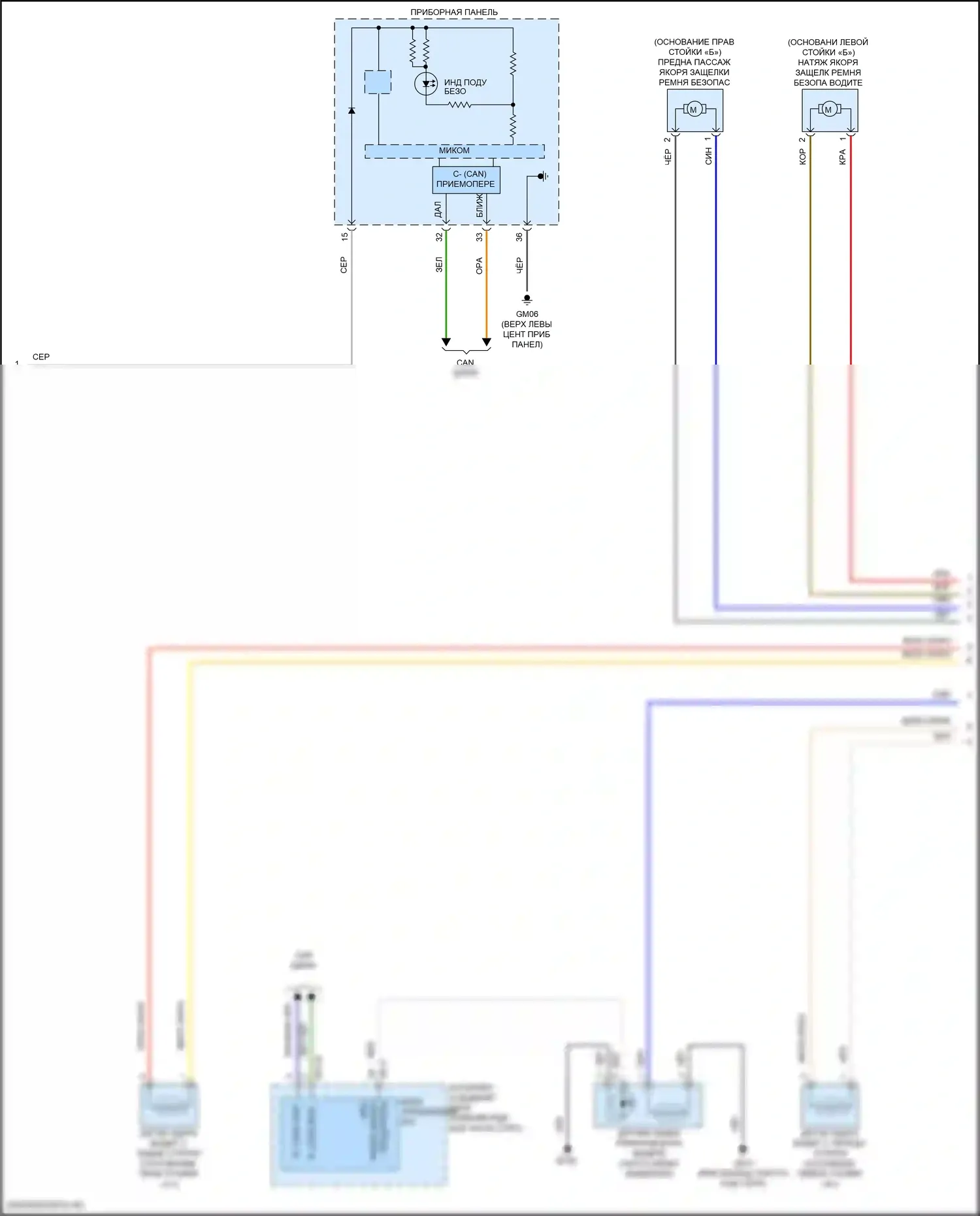 Tucson Hyundai III (2015-2018): Электросхема подушек безопасности (2 из 3) 
