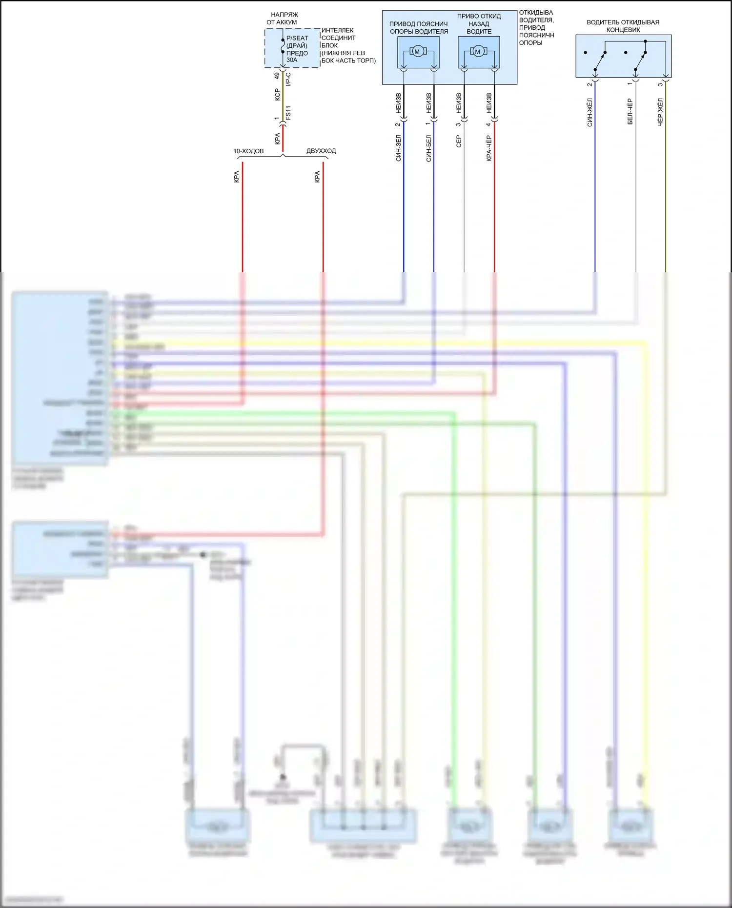 Tucson Hyundai III (2015-2018): Питание водительского сиденья электросхема 
