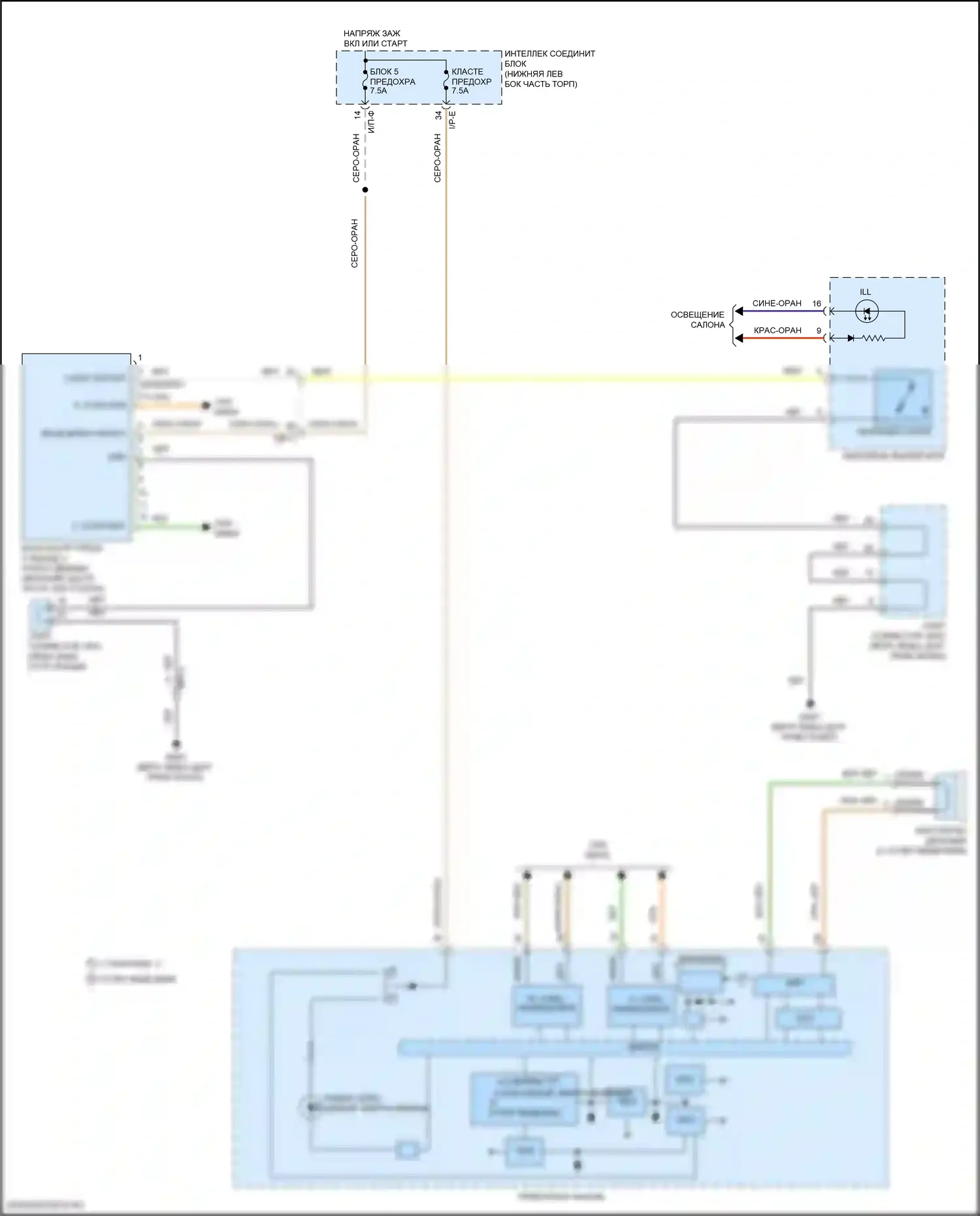 Tucson Hyundai III (2015-2018): Электросхема сигнализации о выезде с полосы движения 