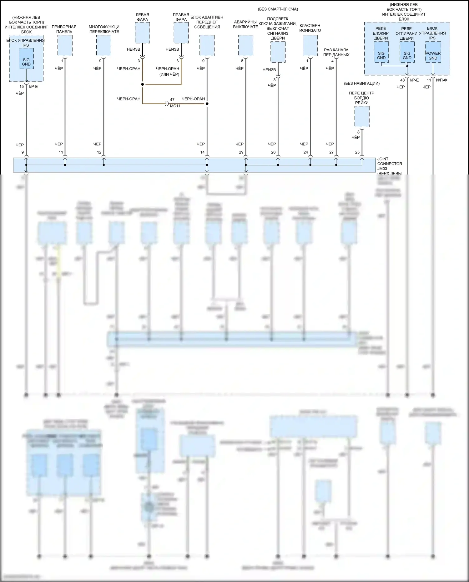 Tucson Hyundai III (2015-2018): Электросхема точек подключения масс (1 из 5) 