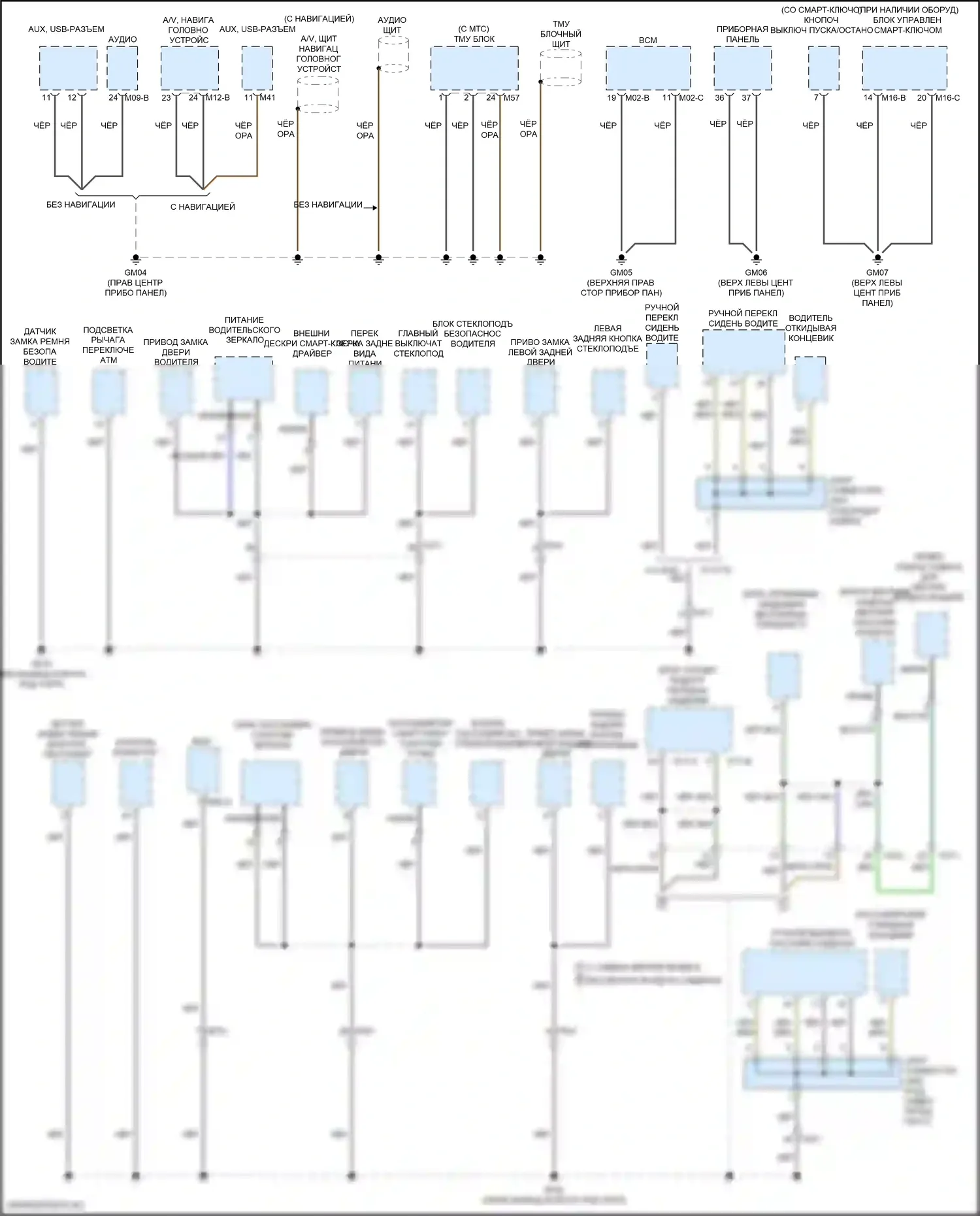 Tucson Hyundai III (2015-2018): Электросхема точек подключения масс (2 из 5) 