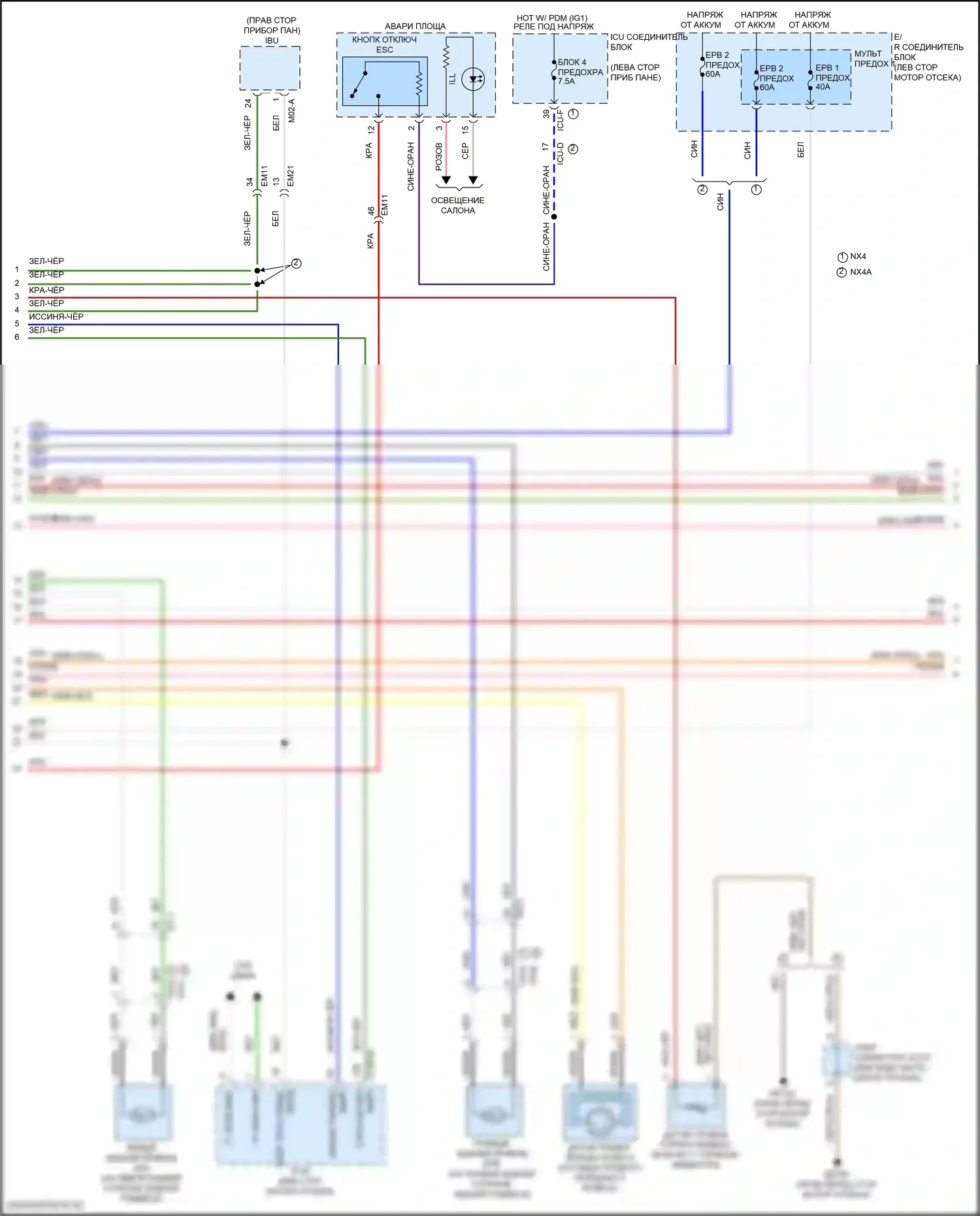 Tucson Hyundai IV (2020-2024): Антиблокировочная система abs электросхема, за исключением гибридной (2 из 3) 