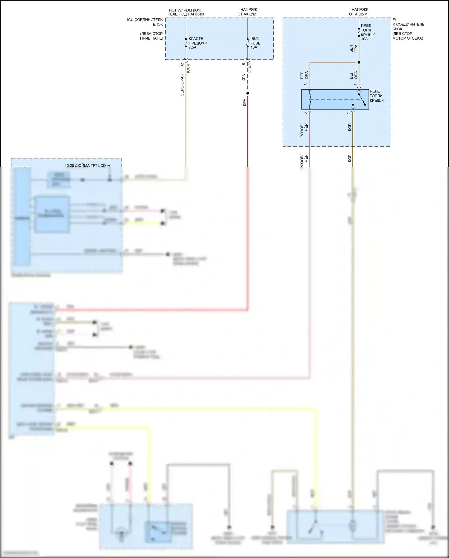 Tucson Hyundai IV (2020-2024): Электросхема открытия лючка топливного бака 