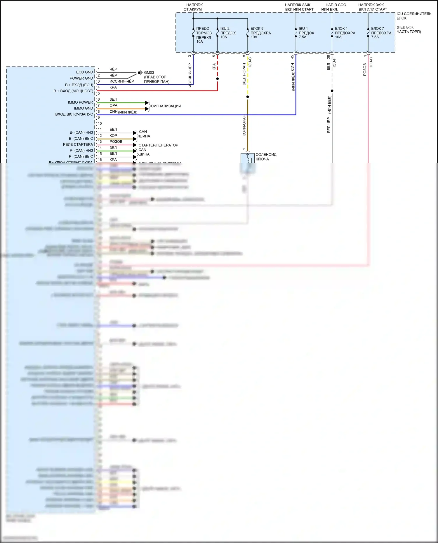 Tucson Hyundai IV (2020-2024): Электросхема встроенного блока управления, кроме nx4a (1 из 2) 
