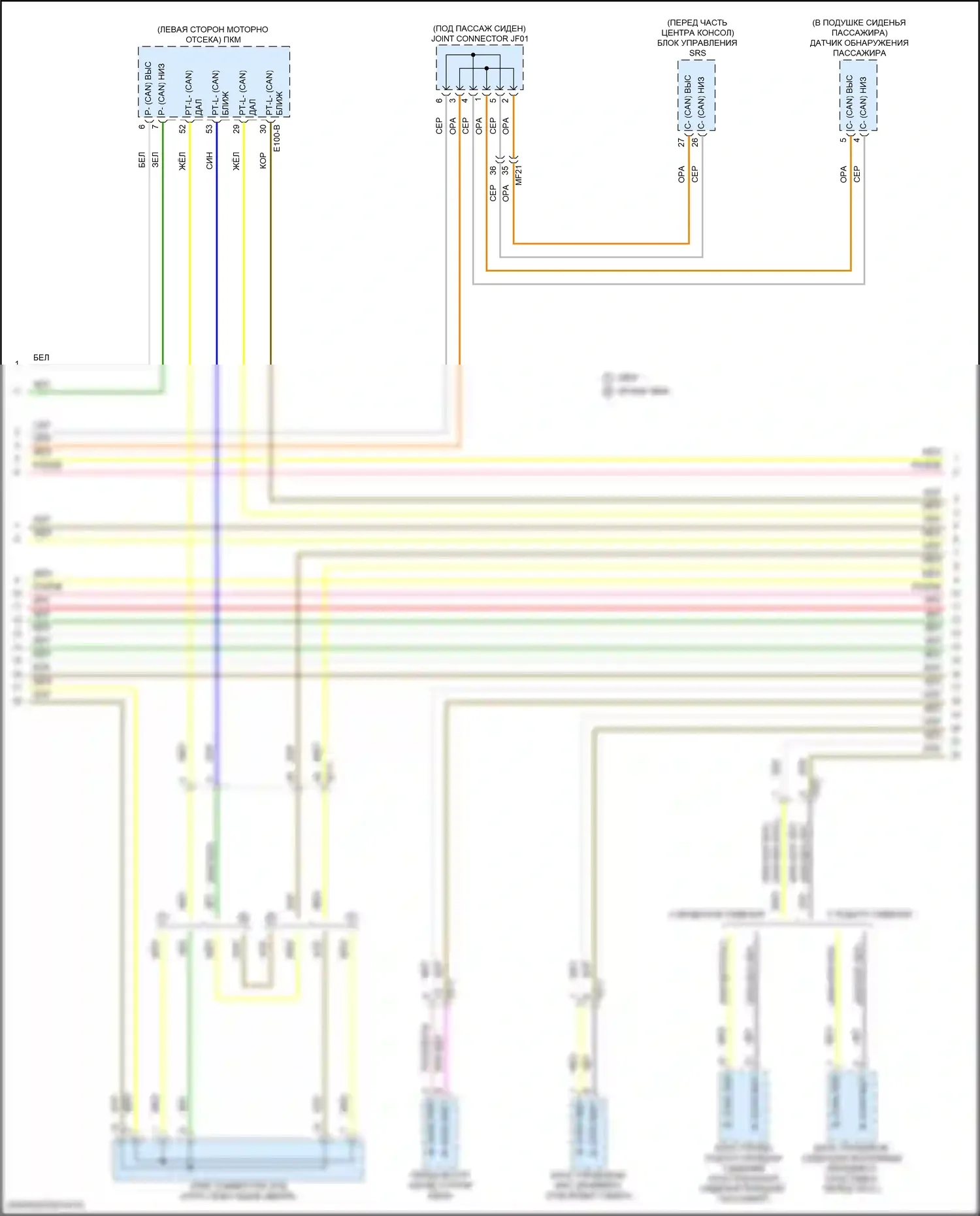 Tucson Hyundai IV (2020-2024): Can шина электросхема, за исключением гибридного nx4 (3 из 6) 