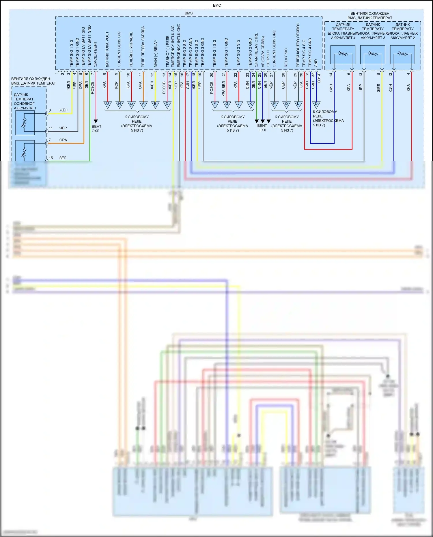 Tucson Hyundai IV (2020-2024): Электросхема двигателя 1.6л турбо гибрид, электросхема управления гибридом (3 из 7) 
