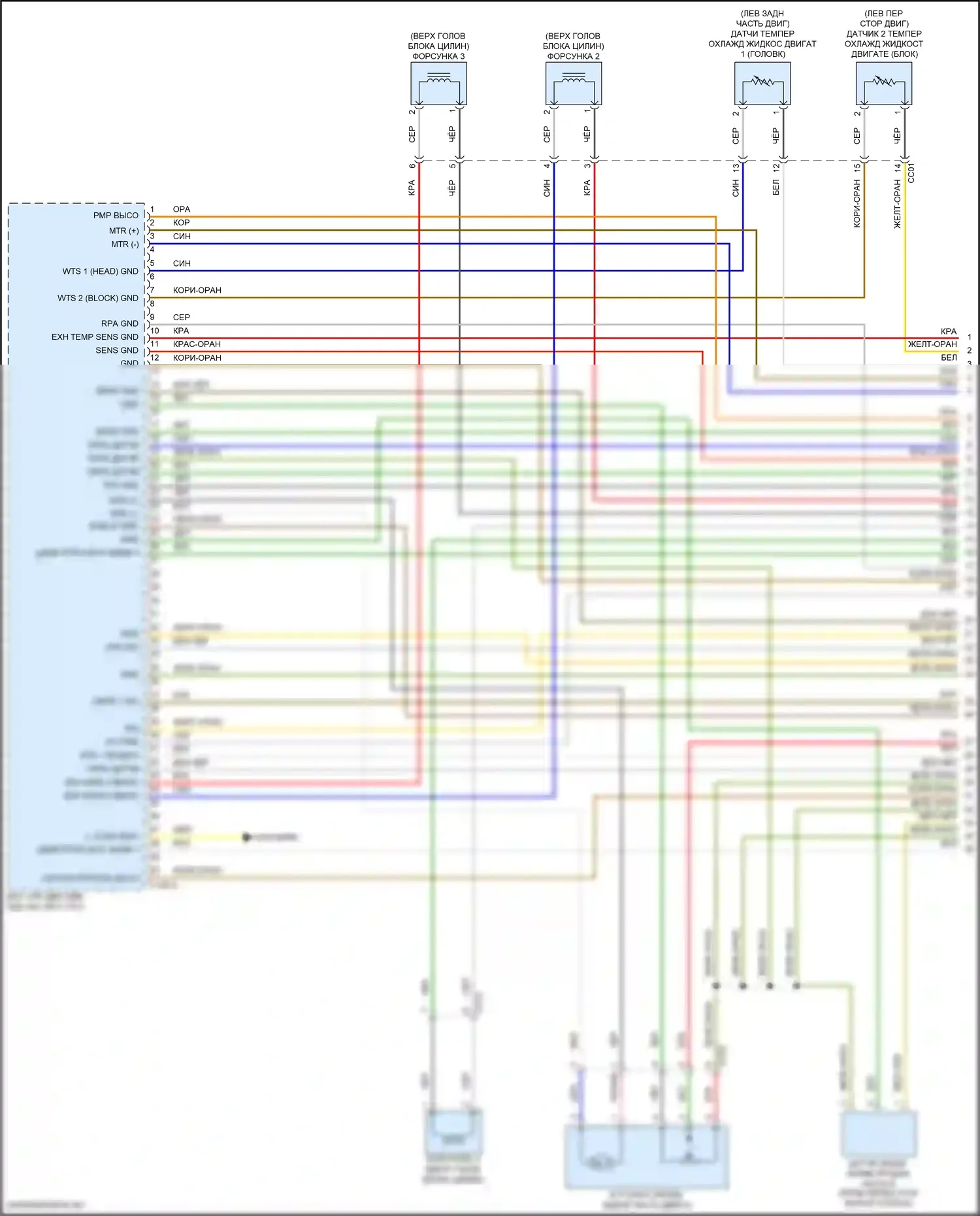 Tucson Hyundai IV (2020-2024): Электросхема двигателя 1.6л турбо подключаемый гибрид, электросхема органов управления двигателем (1 из 8) 