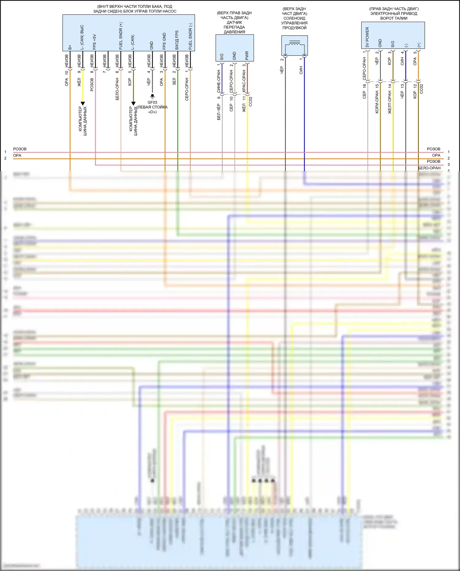 Tucson Hyundai IV (2020-2024): Электросхема двигателя 1.6л турбо подключаемый гибрид, электросхема органов управления двигателем (4 из 8) 