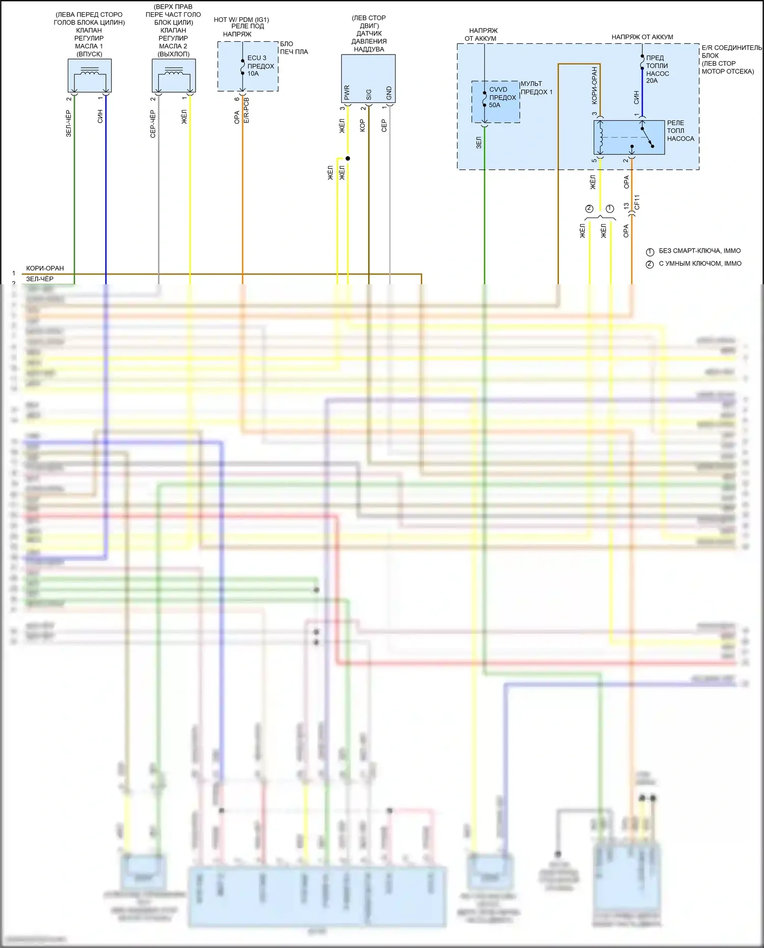 Tucson Hyundai IV (2020-2024): Электросхема двигателя 1.6л турбо подключаемый гибрид, электросхема органов управления двигателем (6 из 8) 