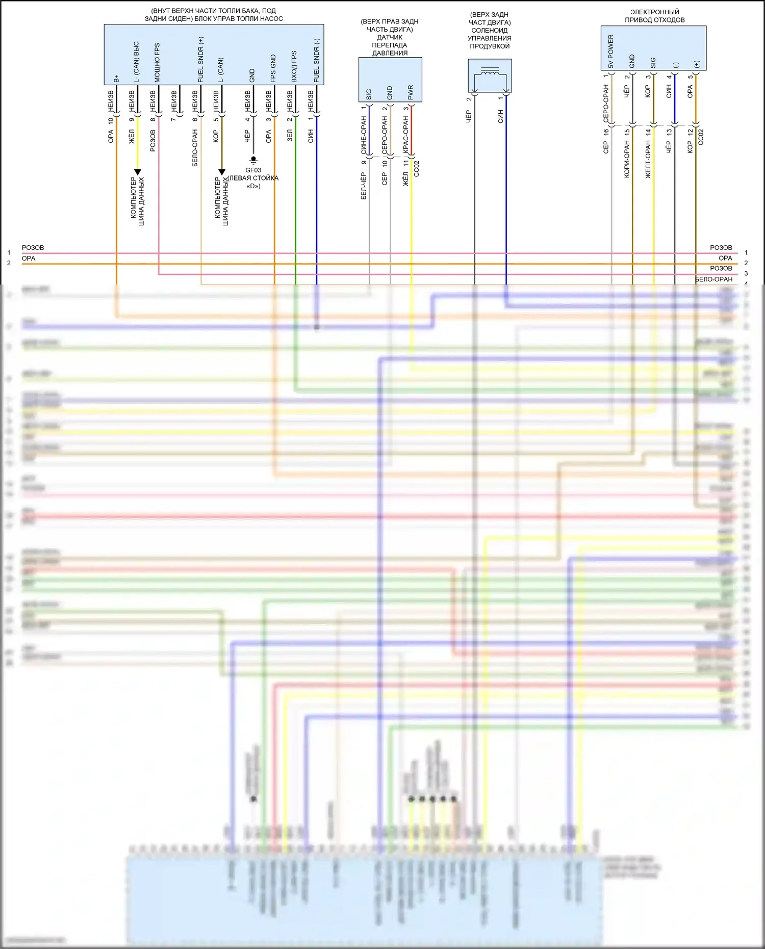 Tucson Hyundai IV (2020-2024): Электросхема двигателя 1,6л турбогибрида, электросхема органов управления двигателем (4 из 8) 