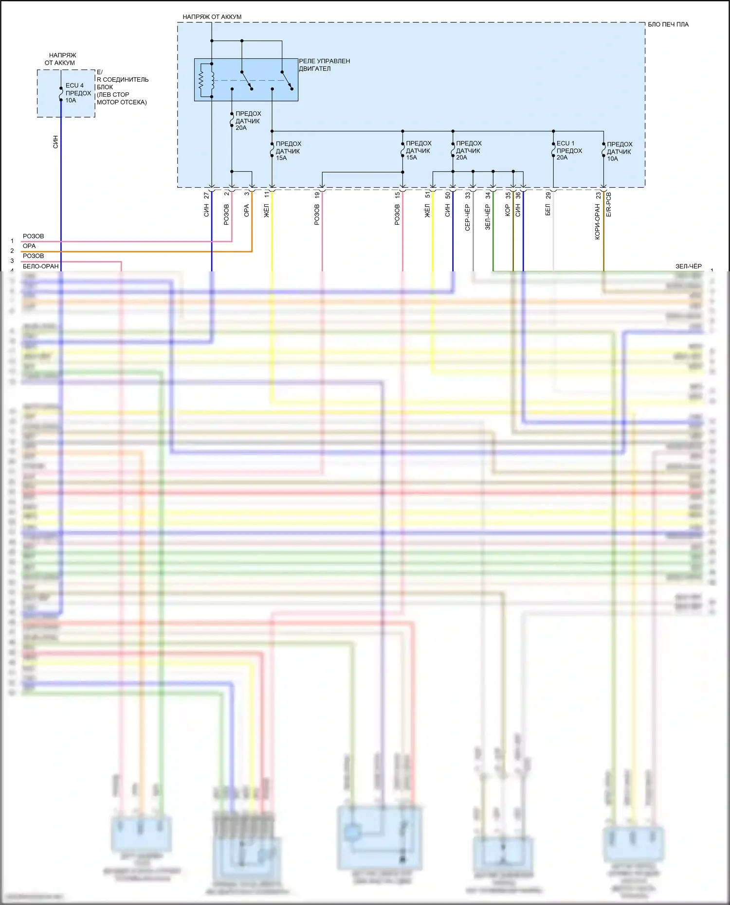 Tucson Hyundai IV (2020-2024): Электросхема двигателя 1,6л турбогибрида, электросхема органов управления двигателем (5 из 8) 