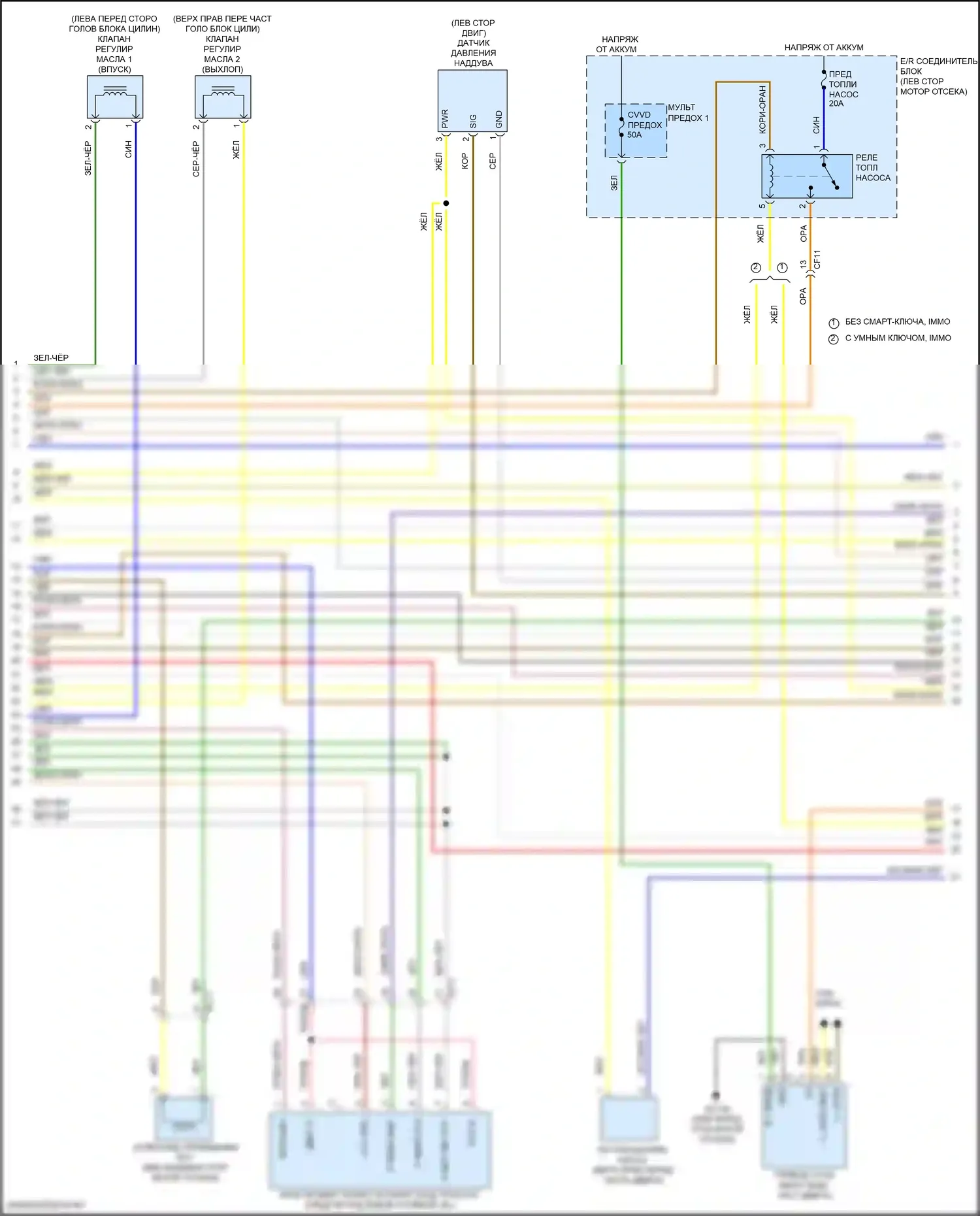 Tucson Hyundai IV (2020-2024): Электросхема двигателя 1,6л турбогибрида, электросхема органов управления двигателем (6 из 8) 