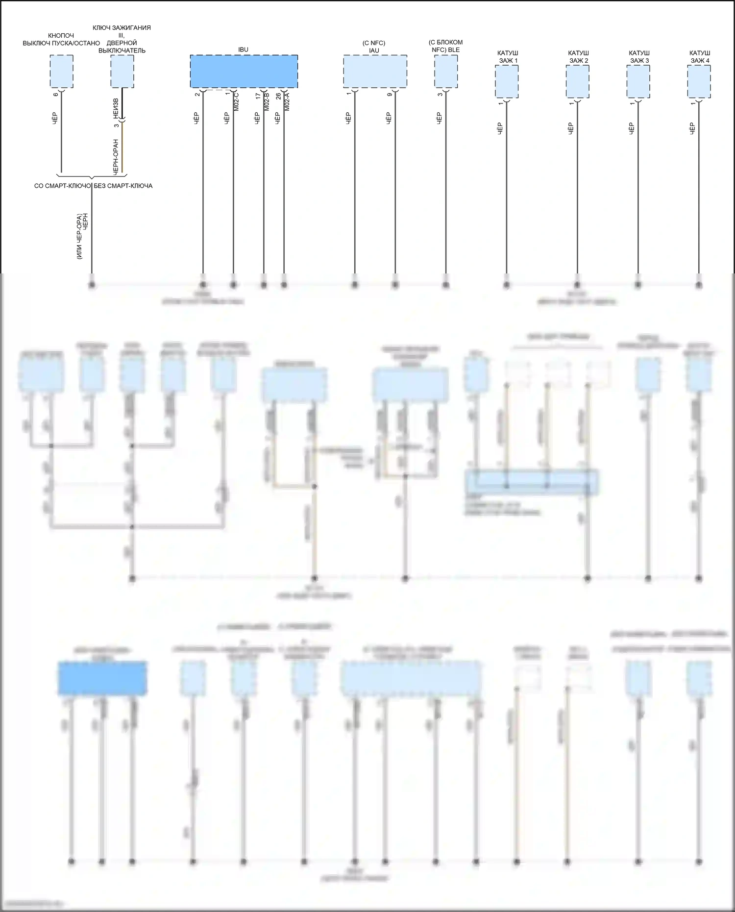 Tucson Hyundai IV (2020-2024): 1,6-литровый гибридный турбовентиляторный двигатель, электросхема разводки массы (2 из 6) 