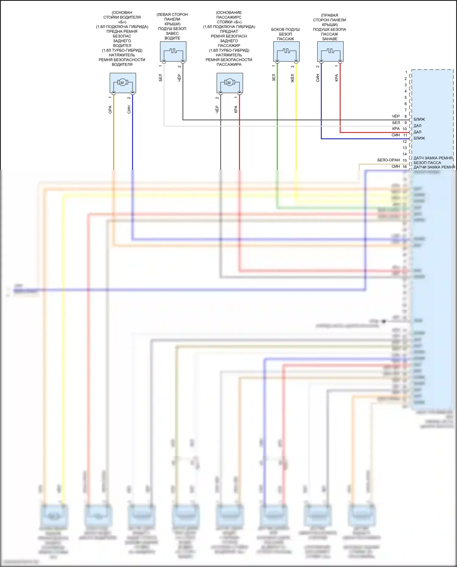 Tucson Hyundai IV (2020-2024): Электросхема подушек безопасности, гибридная (3 из 3) 