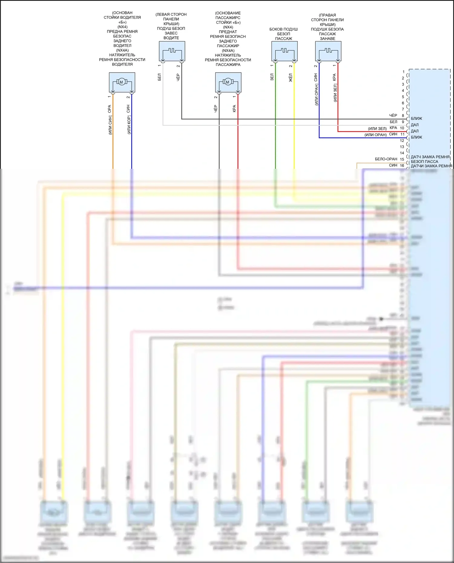 Tucson Hyundai IV (2020-2024): Электросхема подушек безопасности, кроме гибридной (3 из 3) 