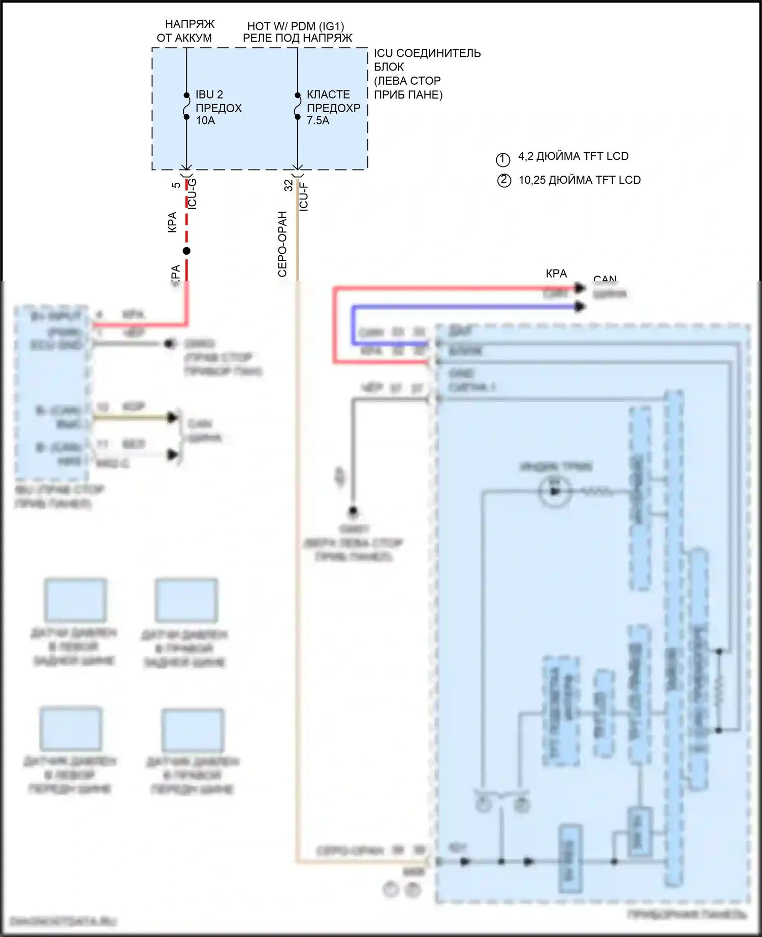 Tucson Hyundai IV (2020-2024): Электросхема контроля давления в шинах 