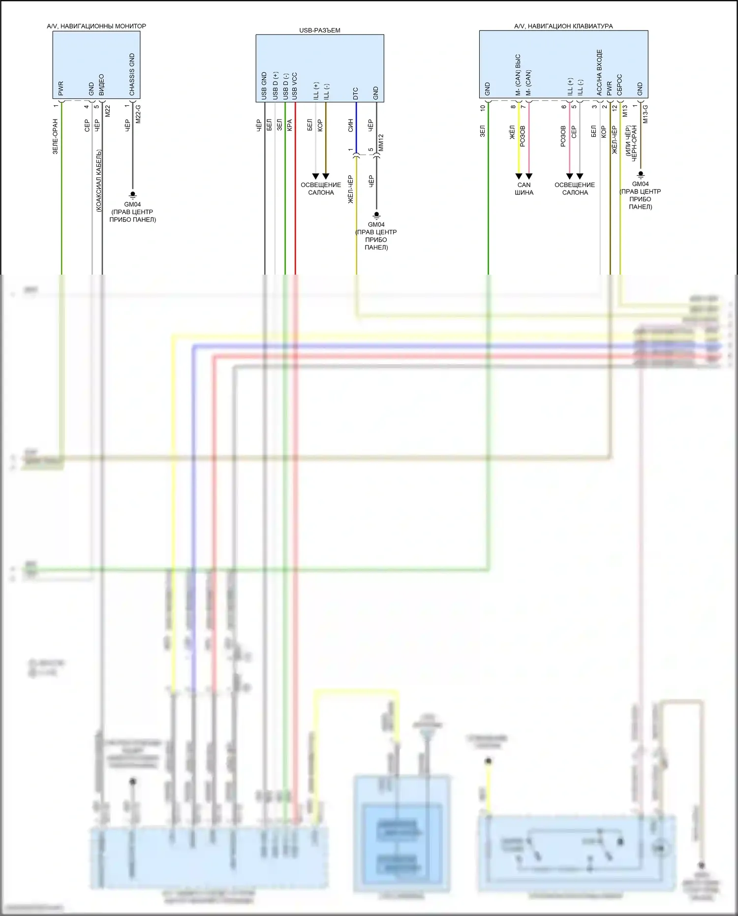 Tucson Hyundai IV (2020-2024): Электросхема навигации, гибрид с усилителем (2 из 5) 