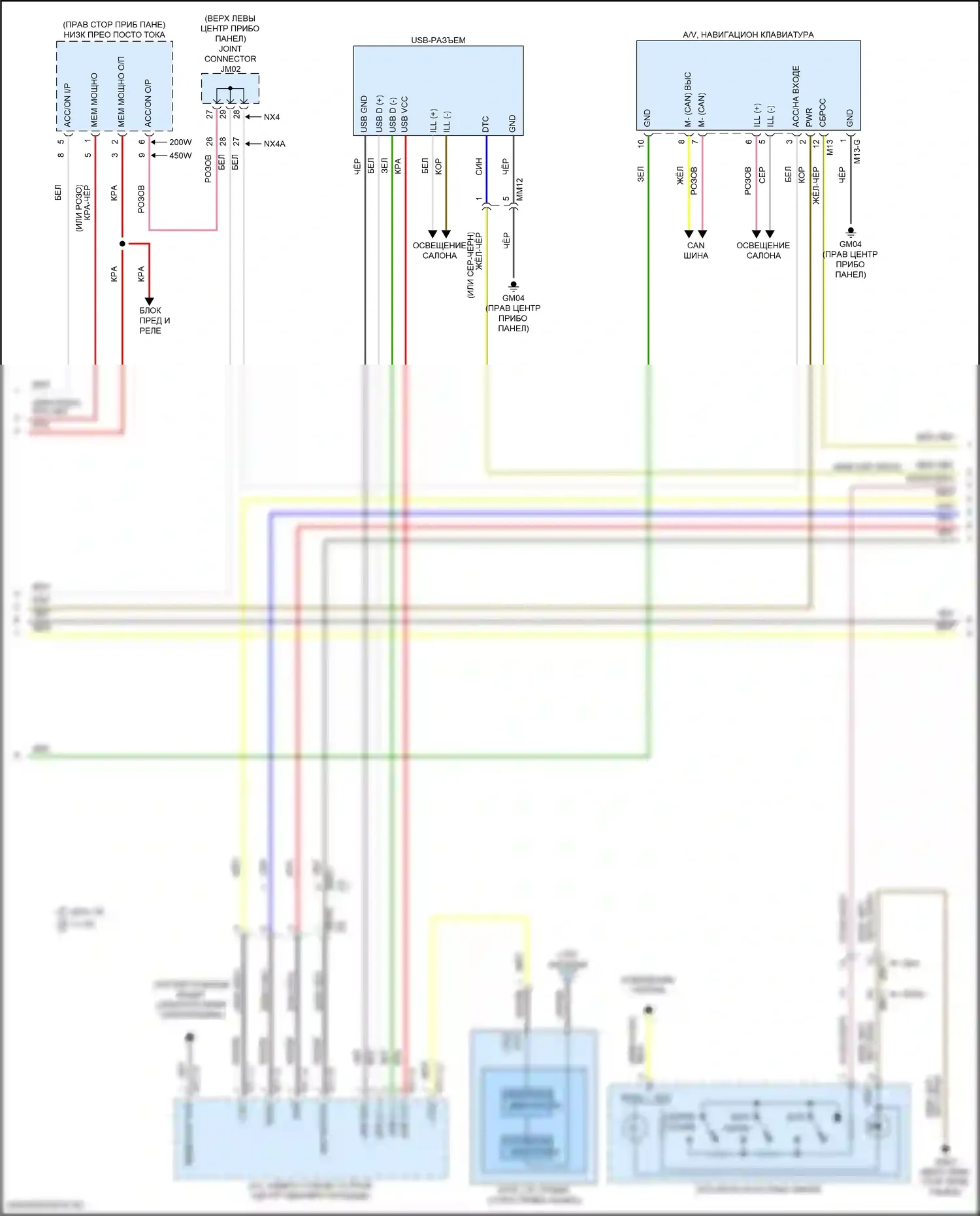 Tucson Hyundai IV (2020-2024): Электросхема навигации, кроме гибридной без усилителя (2 из 4) 