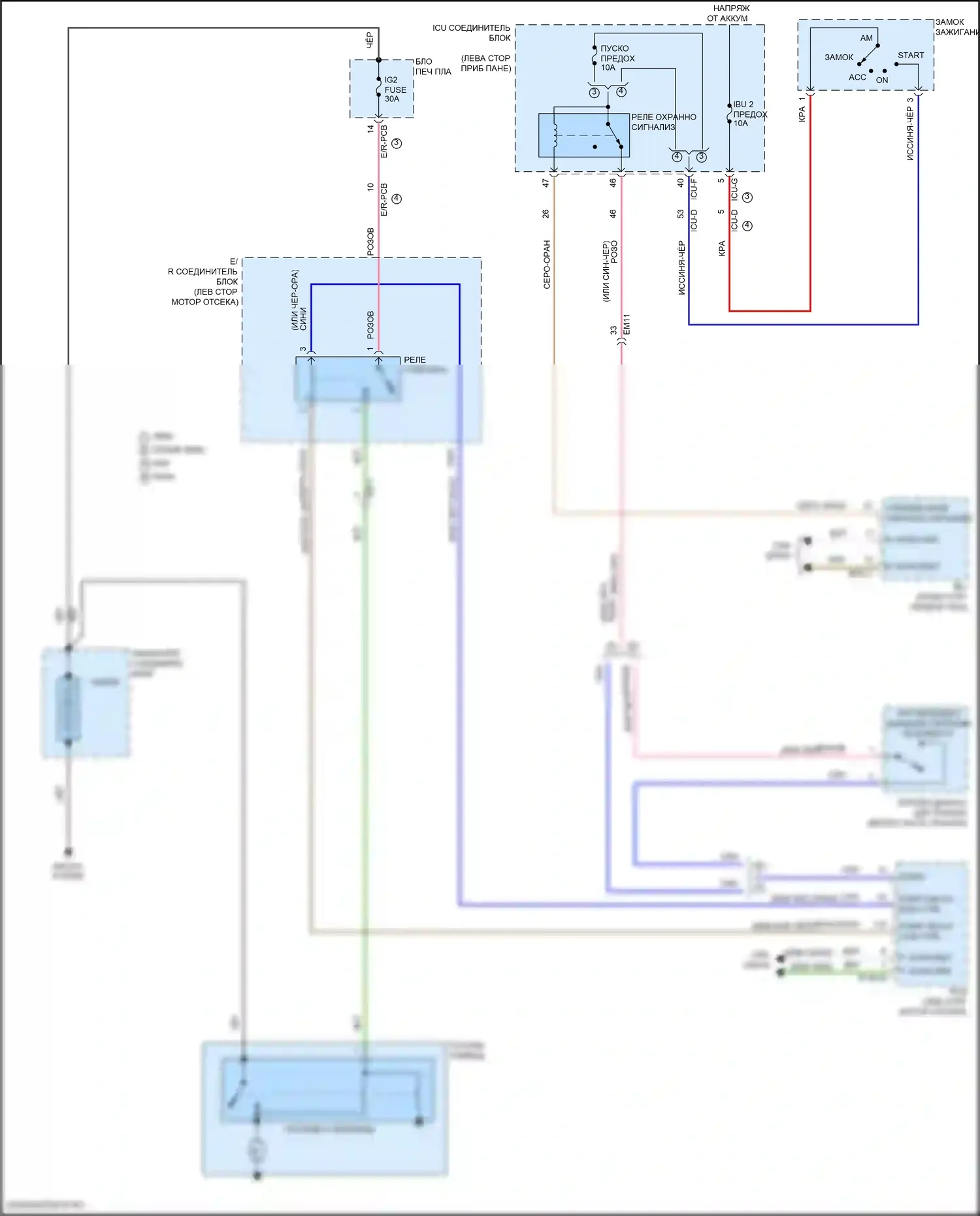 Tucson Hyundai IV (2020-2024): Электросхема стартера, без смарт-ключа 