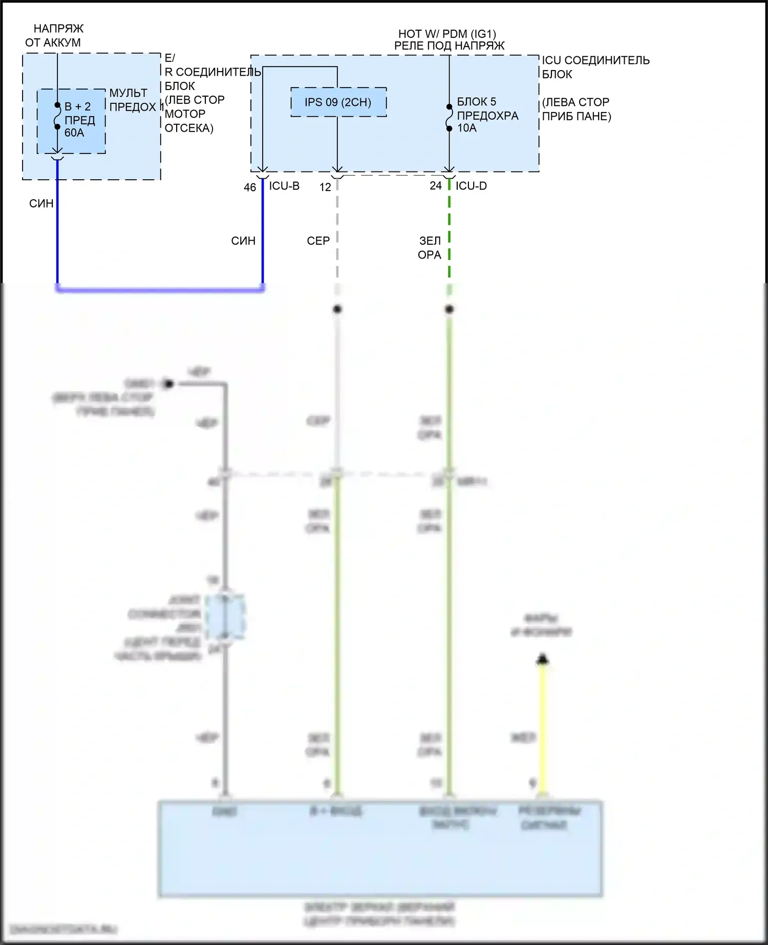 Tucson Hyundai IV (2020-2024): 2,5л, электросхема электрохромного зеркала, nx4a 