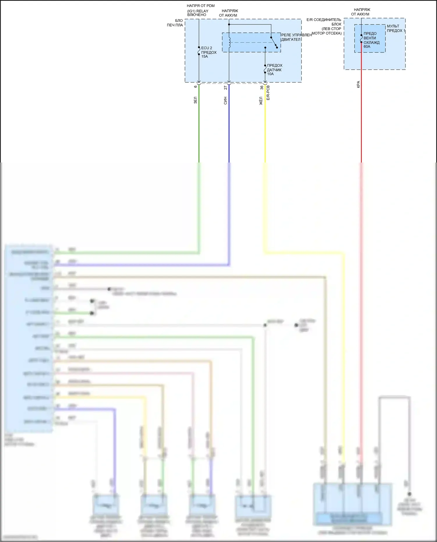 Tucson Hyundai IV (2020-2024): Электросхема вентилятора охлаждения, nx4 