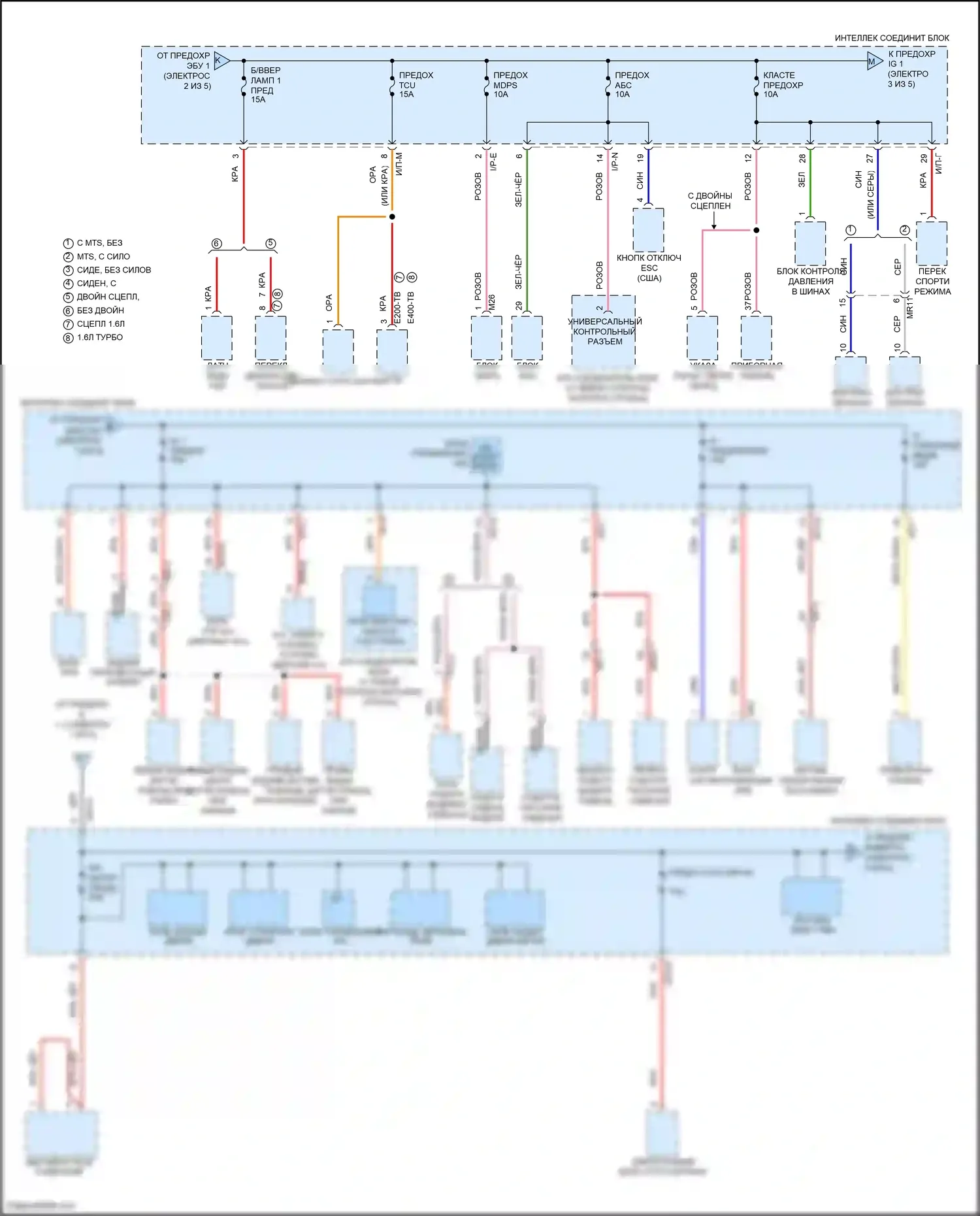 Veloster Hyundai I рестайлинг (2015-2017): Электросхема блока предохранителей реле (3 из 5) 