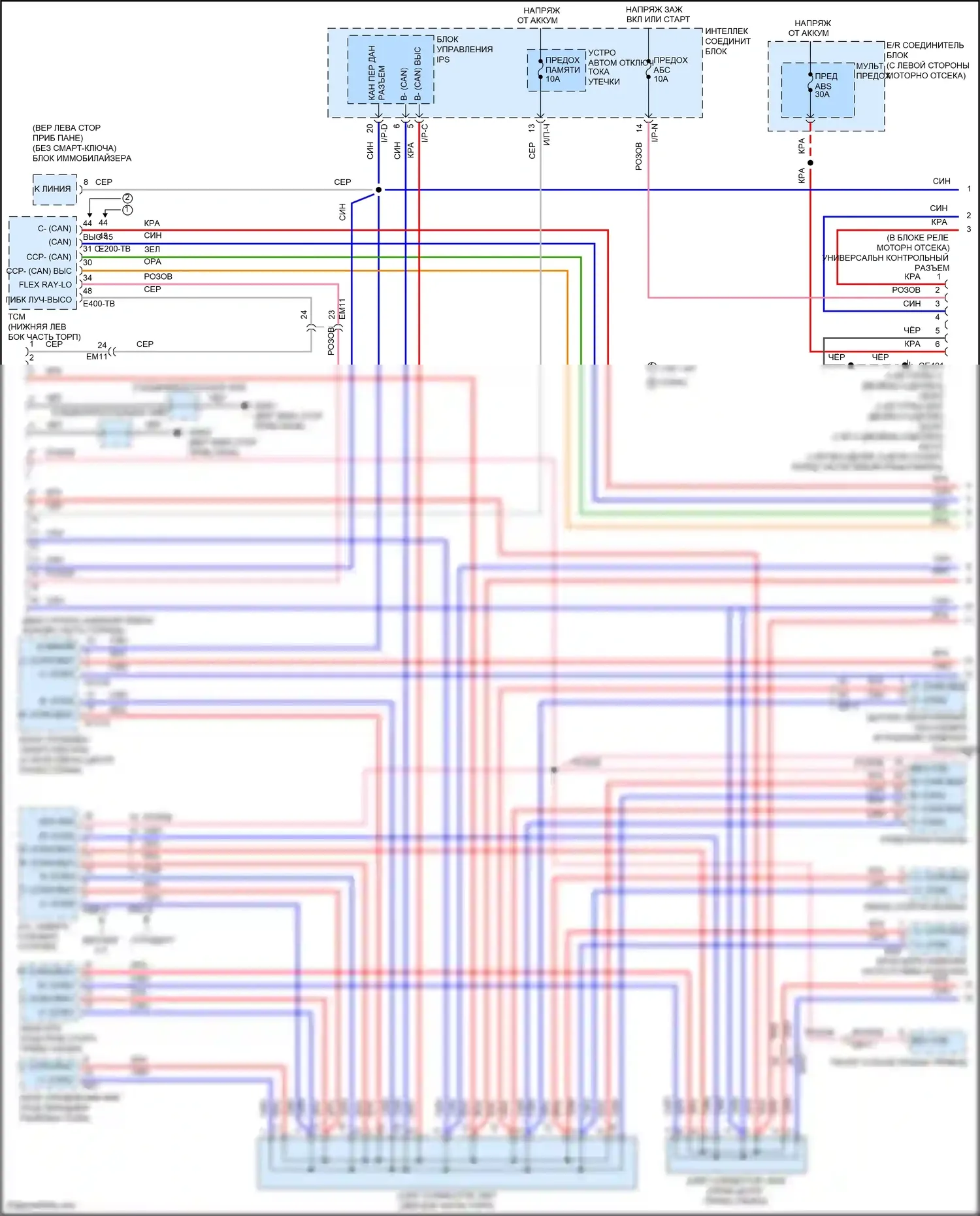 Veloster Hyundai I рестайлинг (2015-2017): Can шина электросхема (1 из 2) 