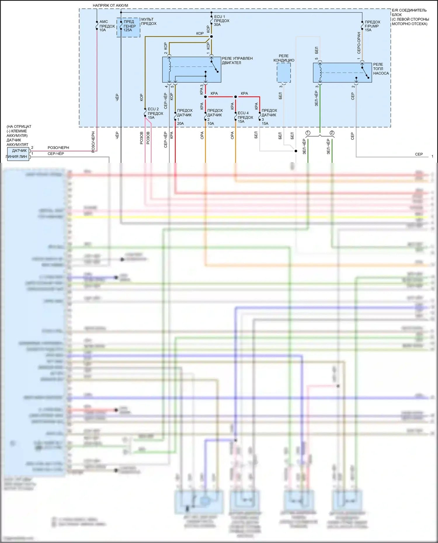 Veloster Hyundai I рестайлинг (2015-2017): Электросхема двигателя 1.6l, без dct (1 из 5) 