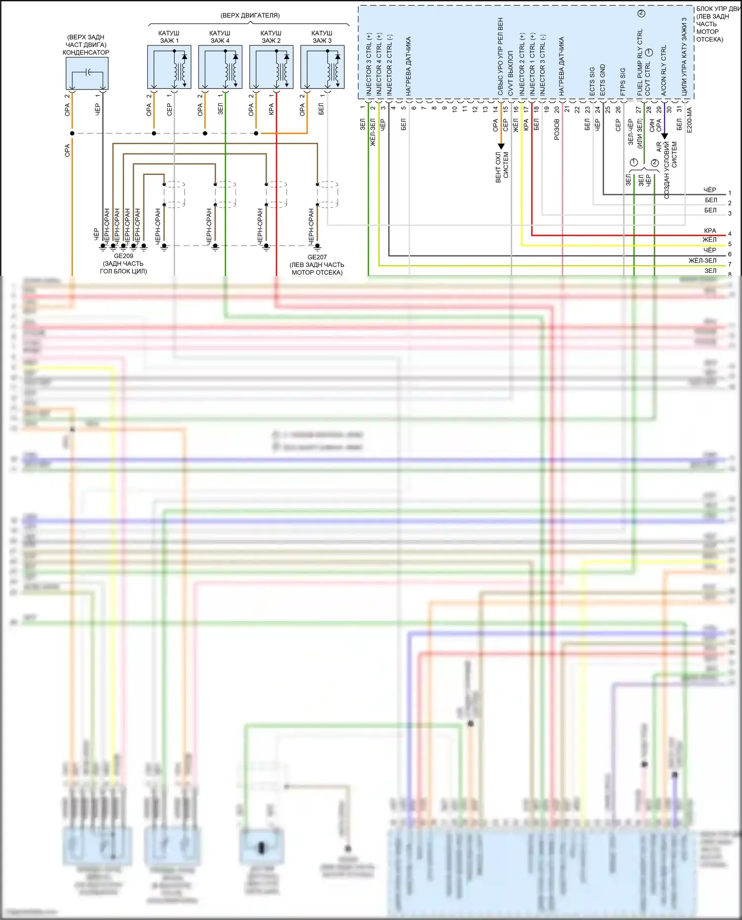 Veloster Hyundai I рестайлинг (2015-2017): Электросхема двигателя 1.6l, с dct (3 из 5) 