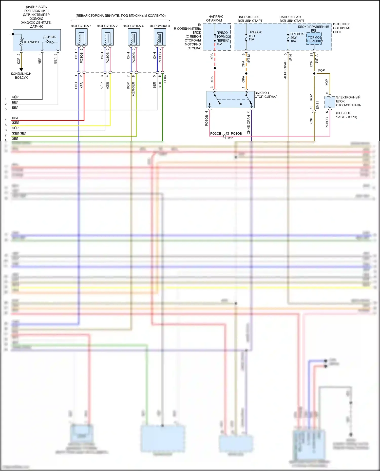 Veloster Hyundai I рестайлинг (2015-2017): Электросхема двигателя 1.6л турбо, автомат коробки передач (4 из 5) 