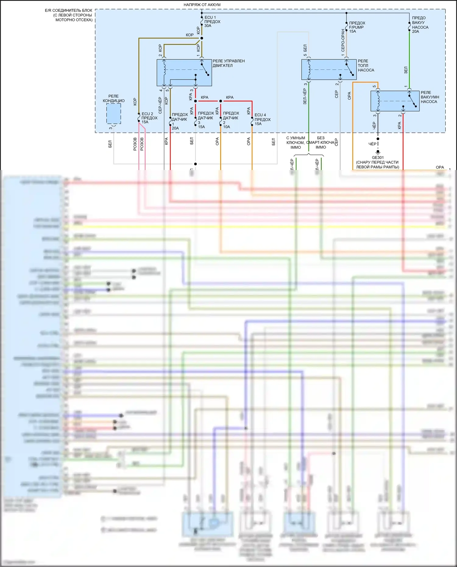 Veloster Hyundai I рестайлинг (2015-2017): Электросхема двигателя 1,6л турбо, ручной коробки передач (1 из 5) 
