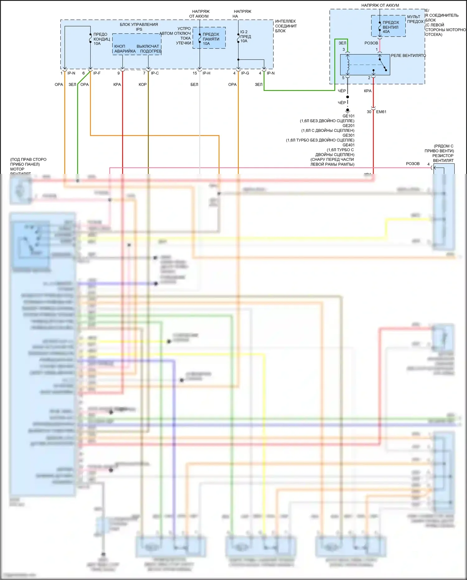 Veloster Hyundai I рестайлинг (2015-2017): Электросхема ручного кондиционера (1 из 2) 
