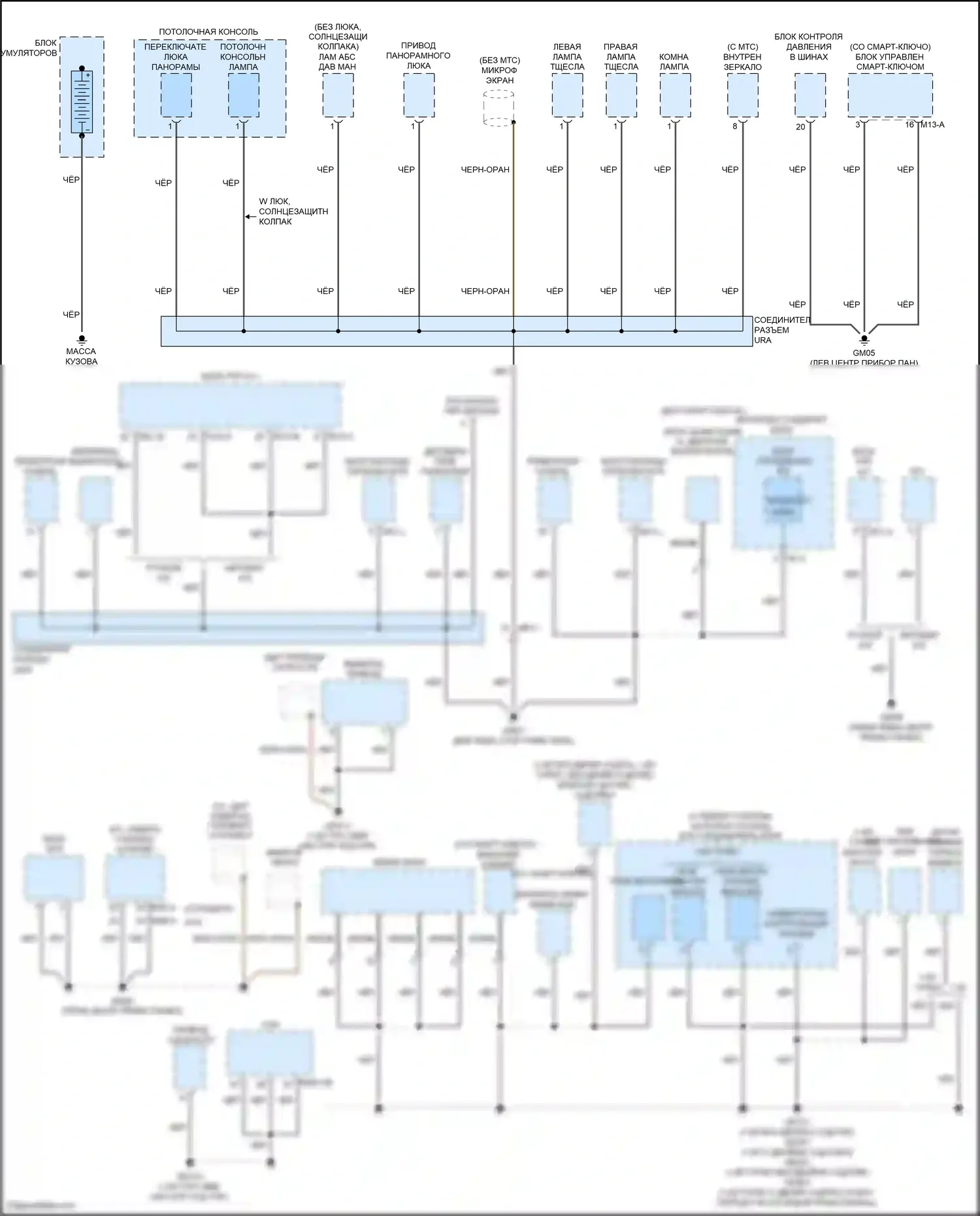 Veloster Hyundai I рестайлинг (2015-2017): Электросхема точек подключения масс (1 из 4) 