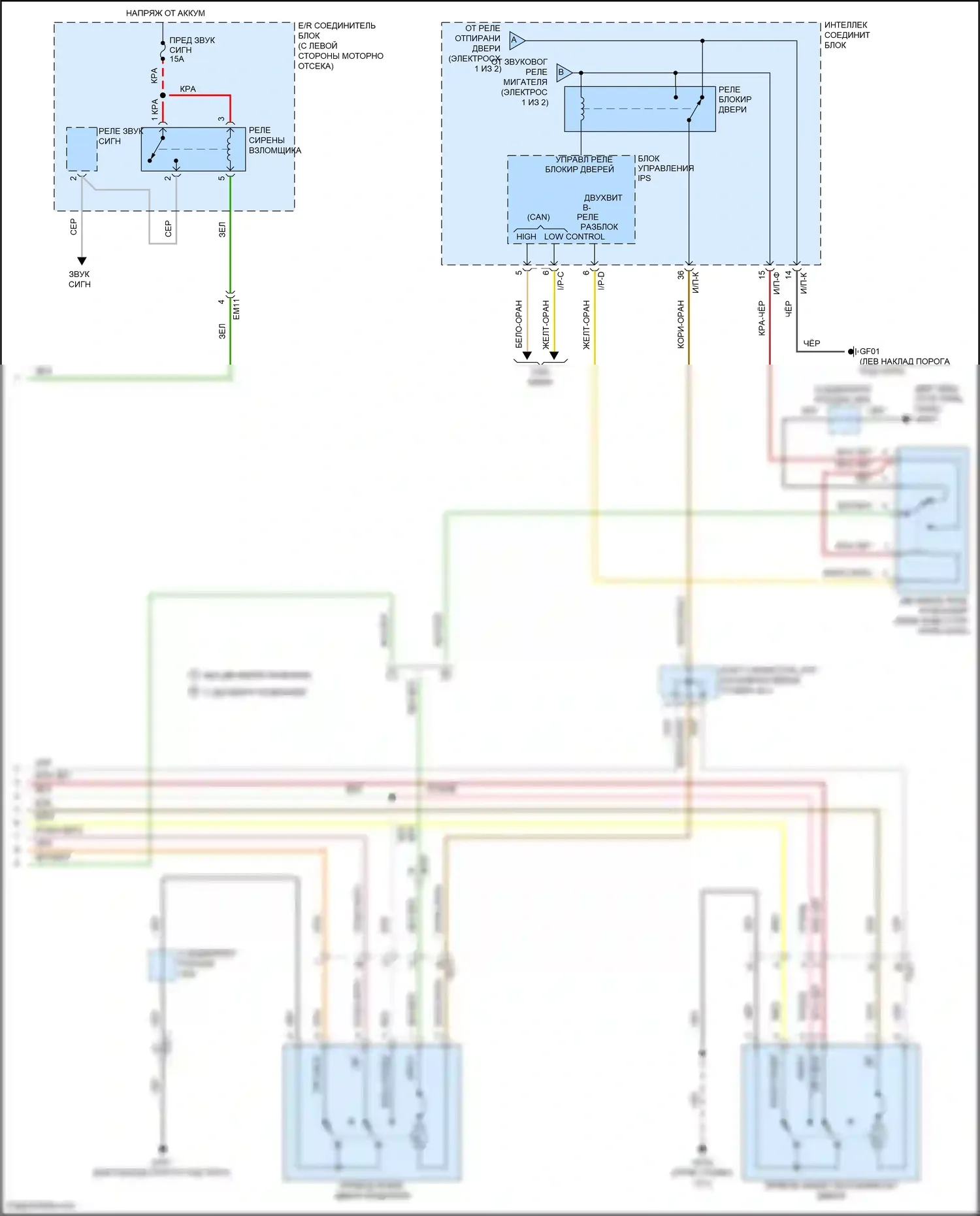 Veloster Hyundai I рестайлинг (2015-2017): Электросхема центрального замка (2 из 2) 